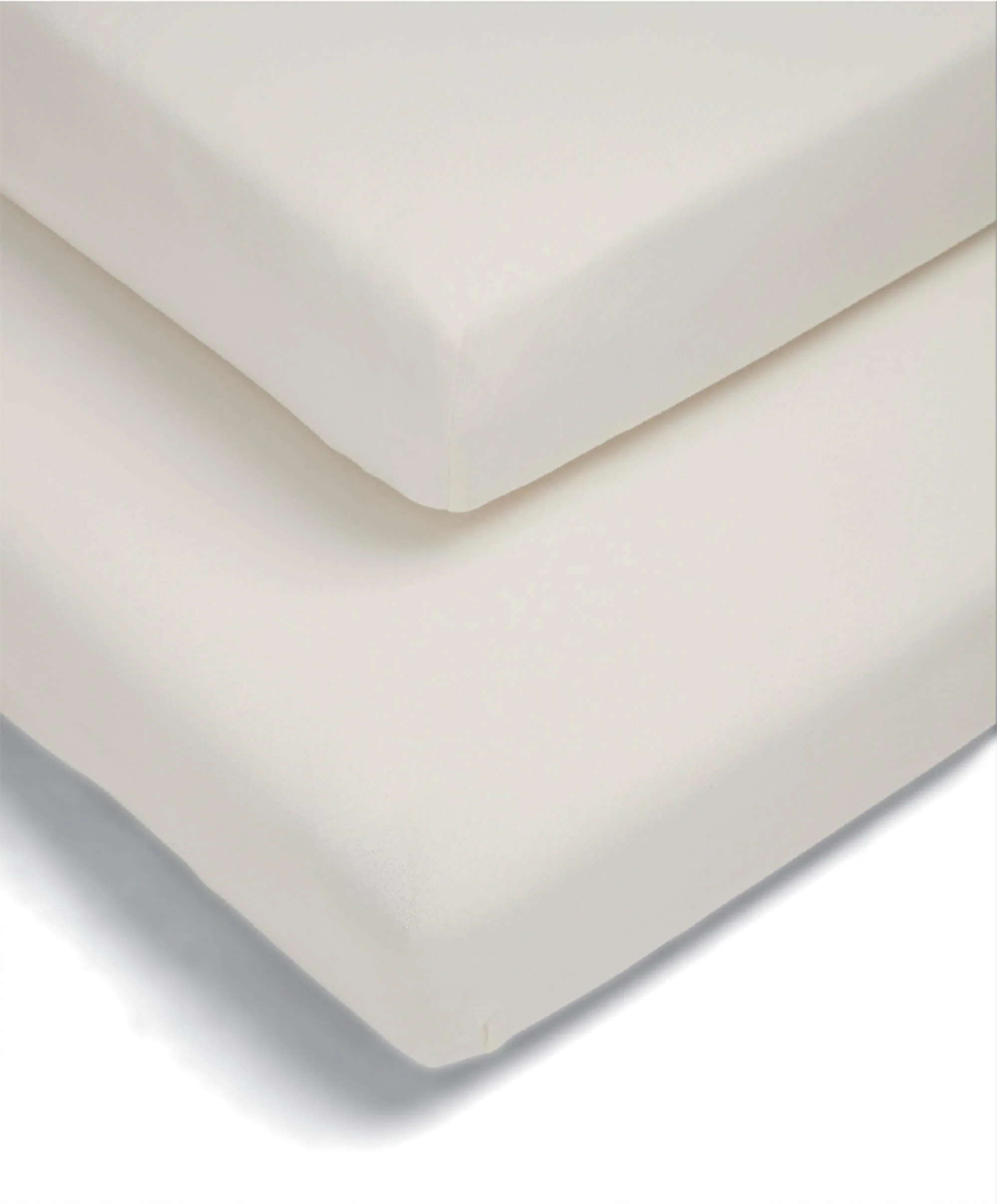 Cotton Essentials Cotbed Fitted Sheets (2 pack) - Cream - Image 2