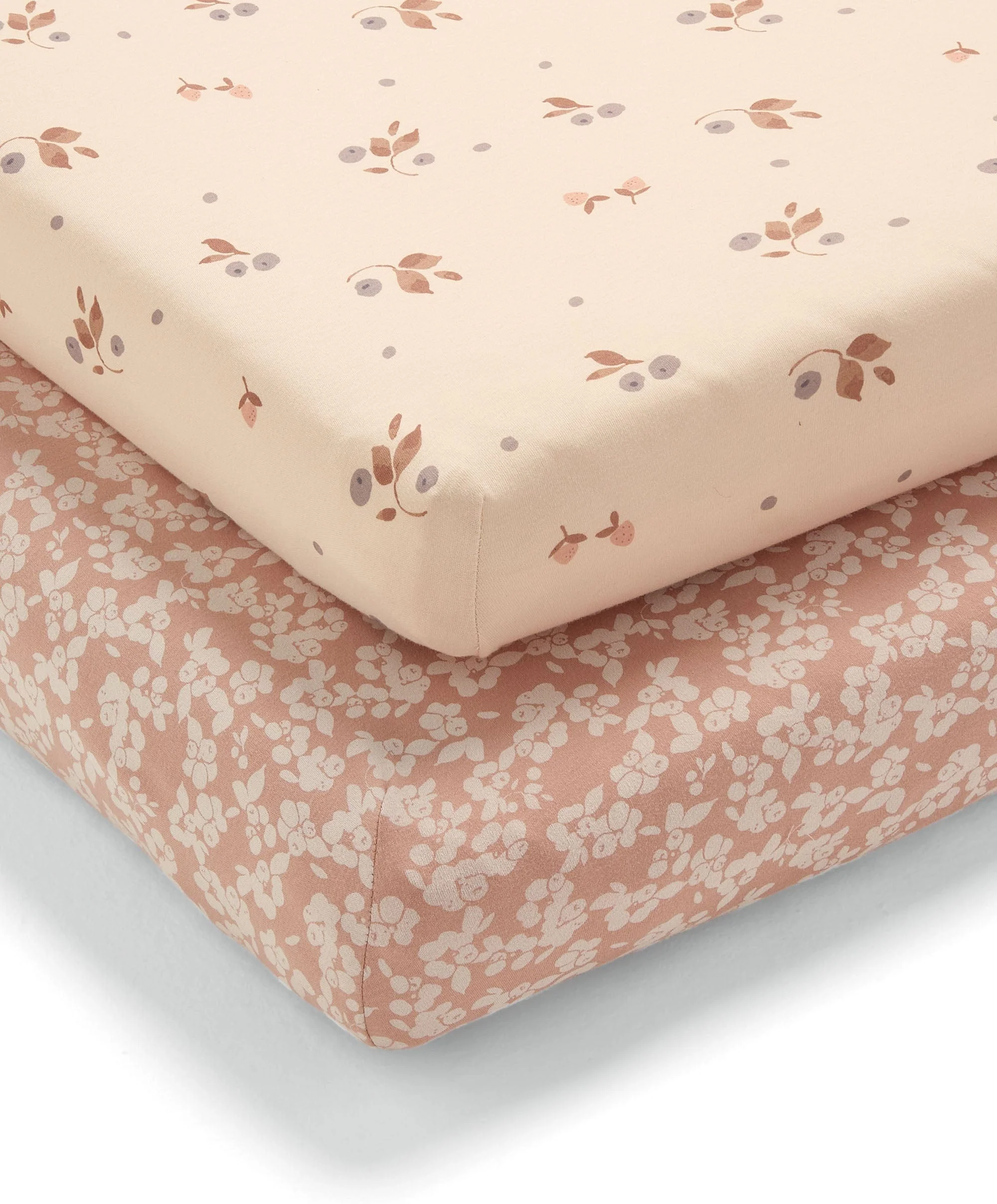 Cotbed Fitted Sheets (2 Pack) – Berry/Peony - Image 2