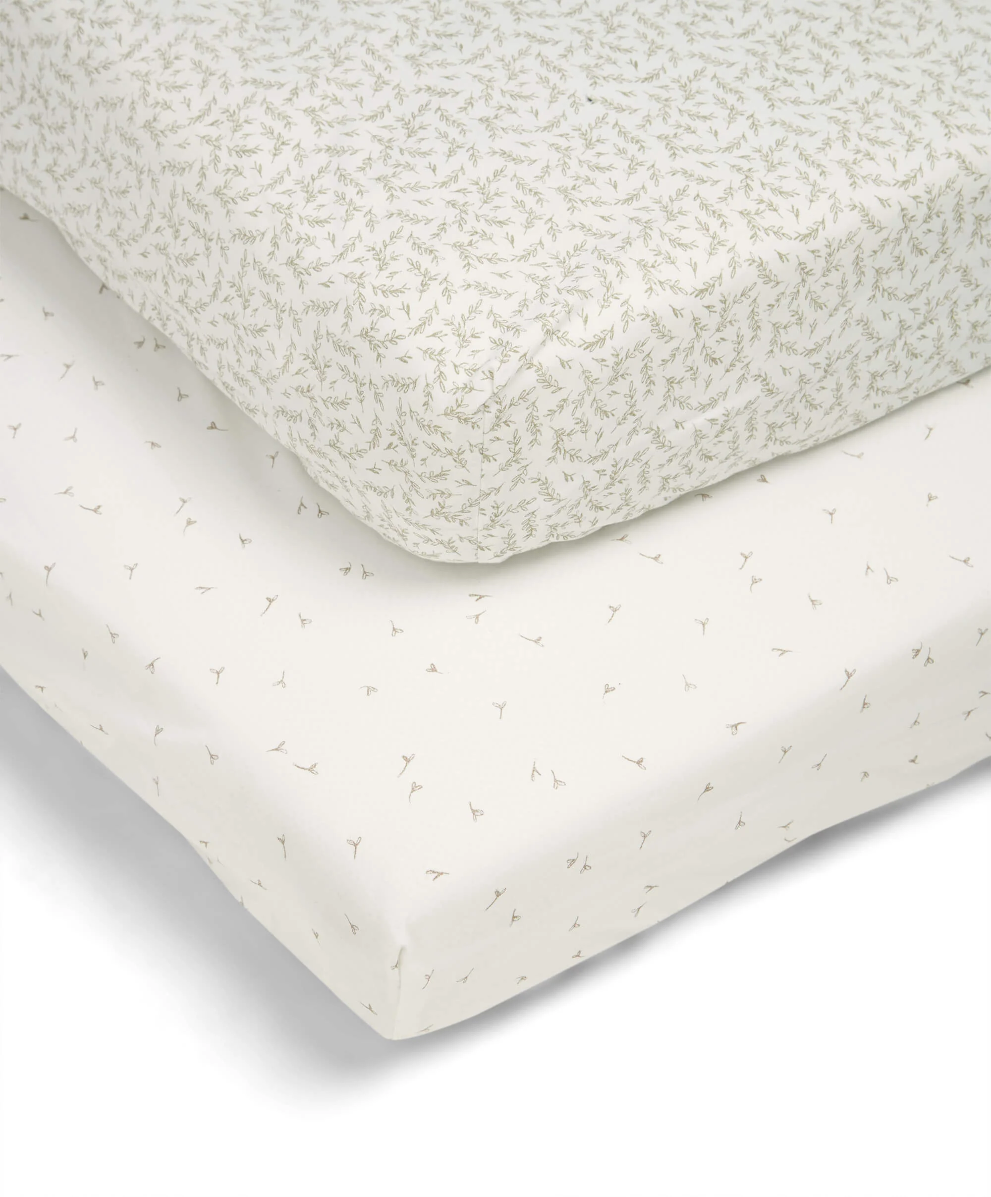 Cotbed Fitted Sheets (2 pack) Seed/Leaf - Welcome to the World Seedling - Image 9