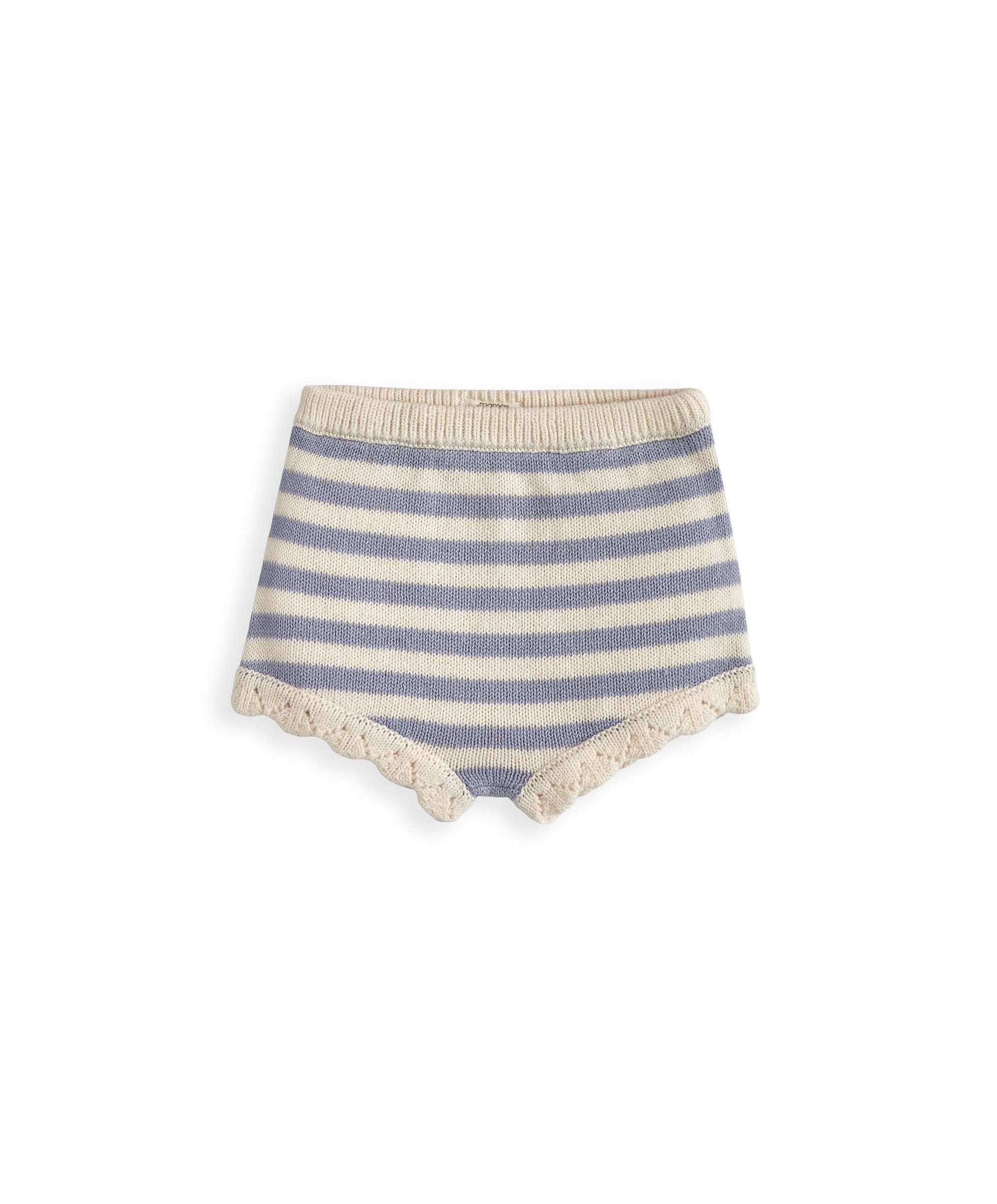 Blue Striped Knitted Top & Shorts - Image 2