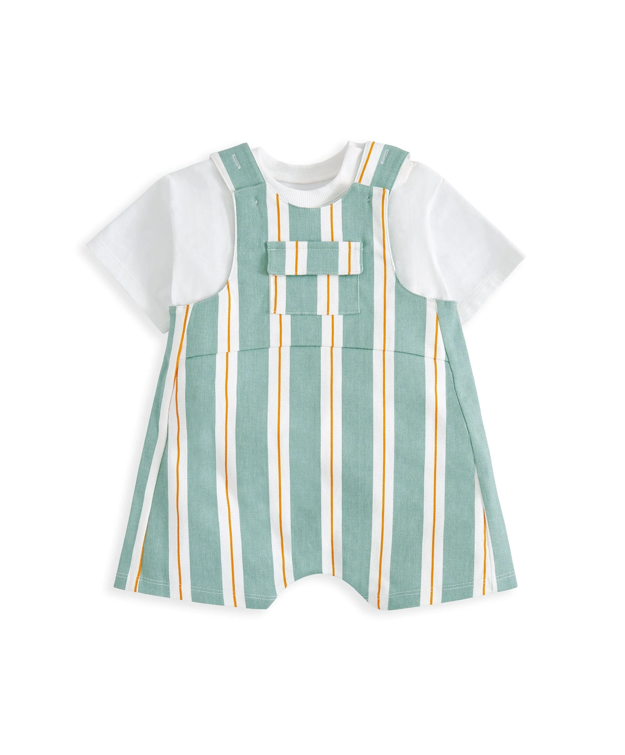 Striped Short Dungarees & T-shirt - Image 2