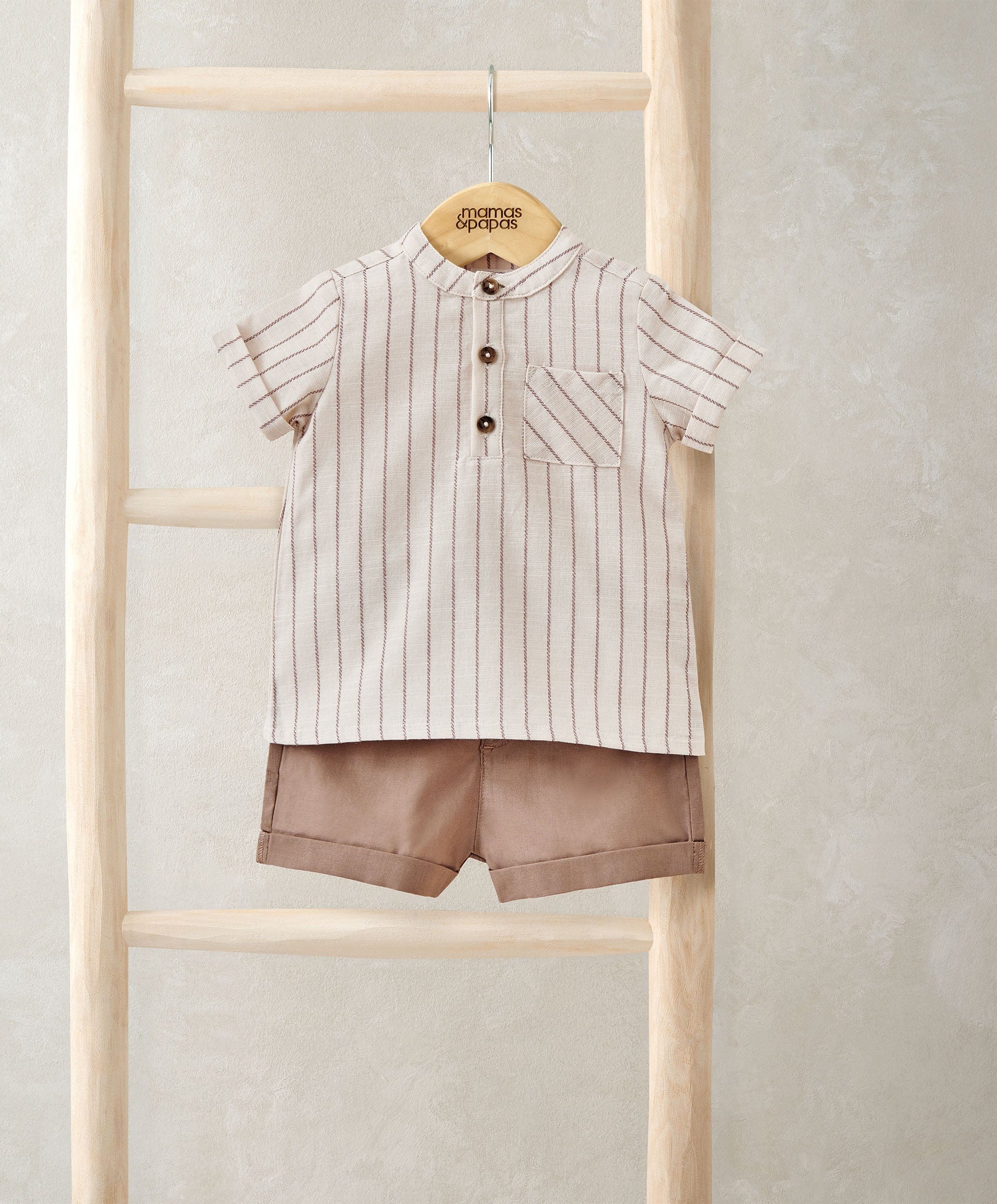 Rust Shirt & Shorts Outfit Set