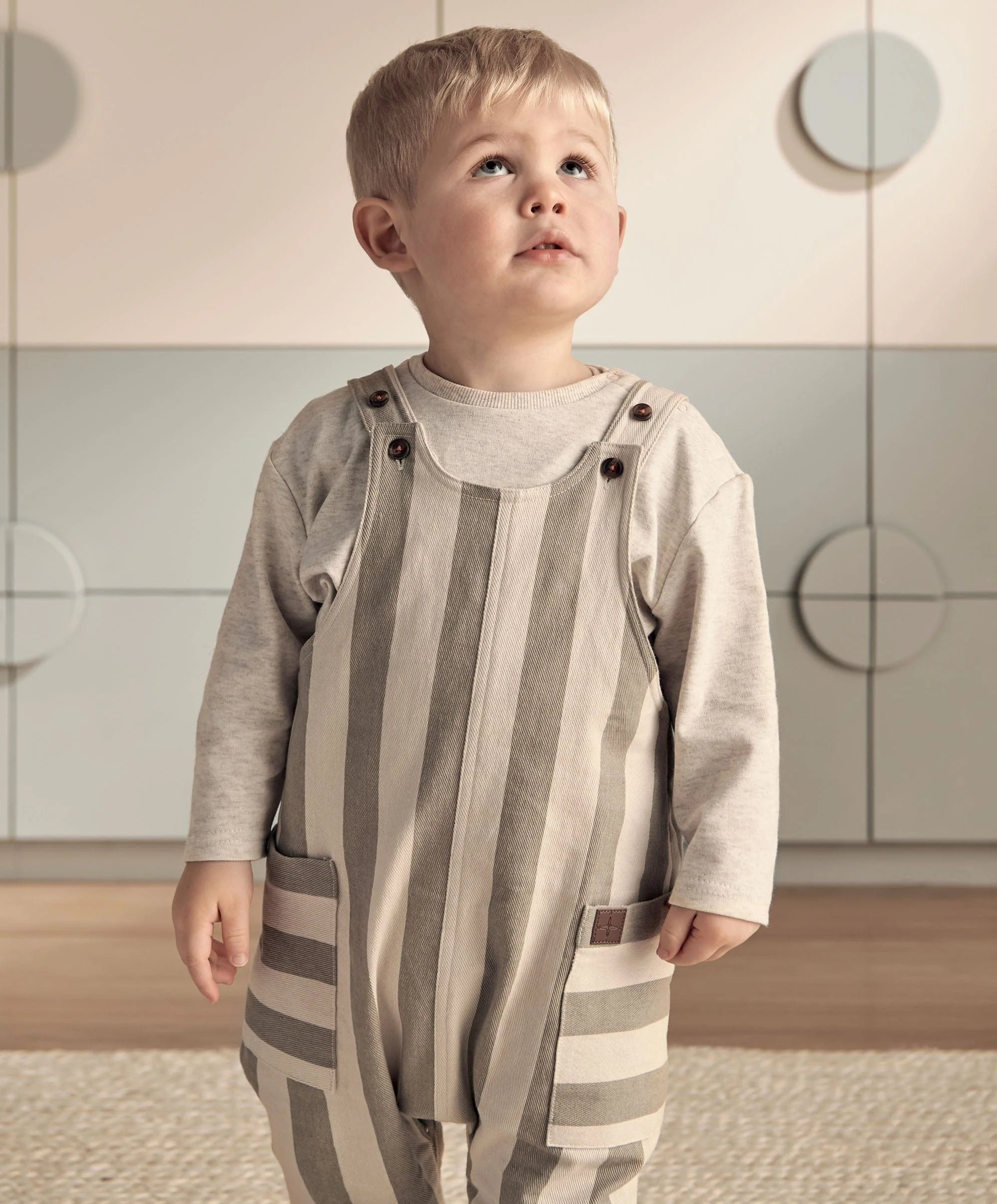 Striped Dungarees & Ribbed Top - Image 3