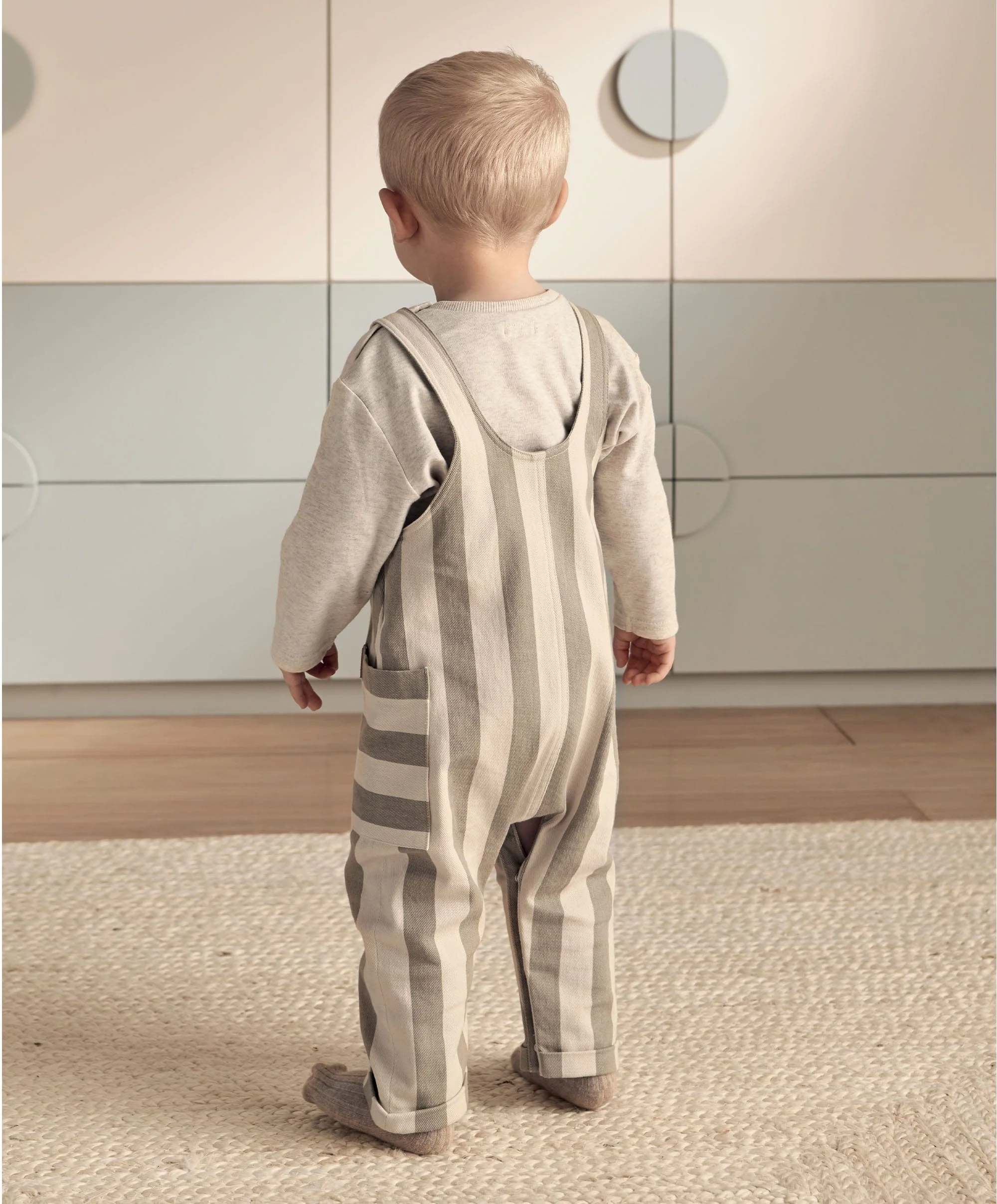 Striped Dungarees & Ribbed Top - Image 4