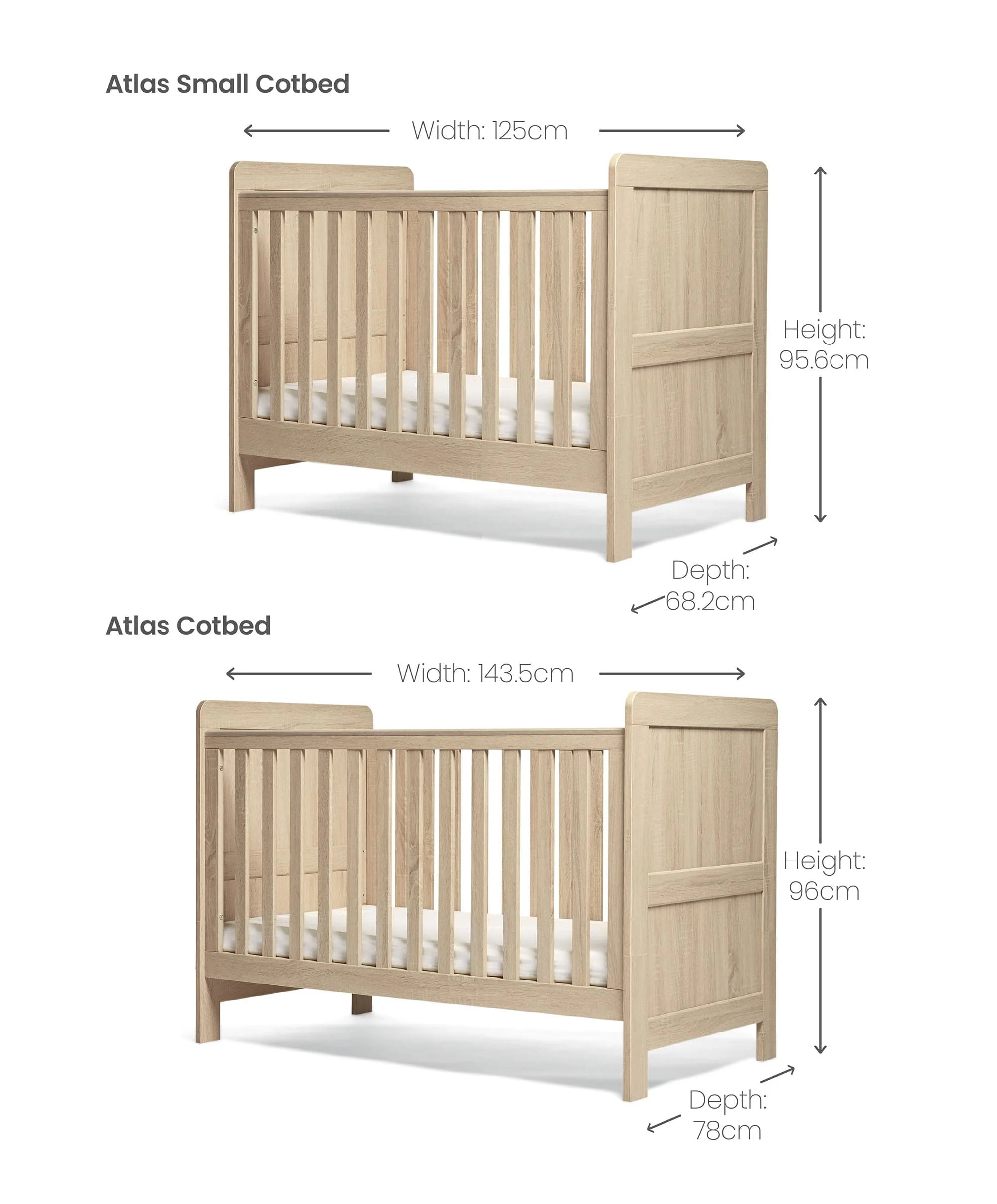 Atlas Small Cotbed - Light Oak - Image 8