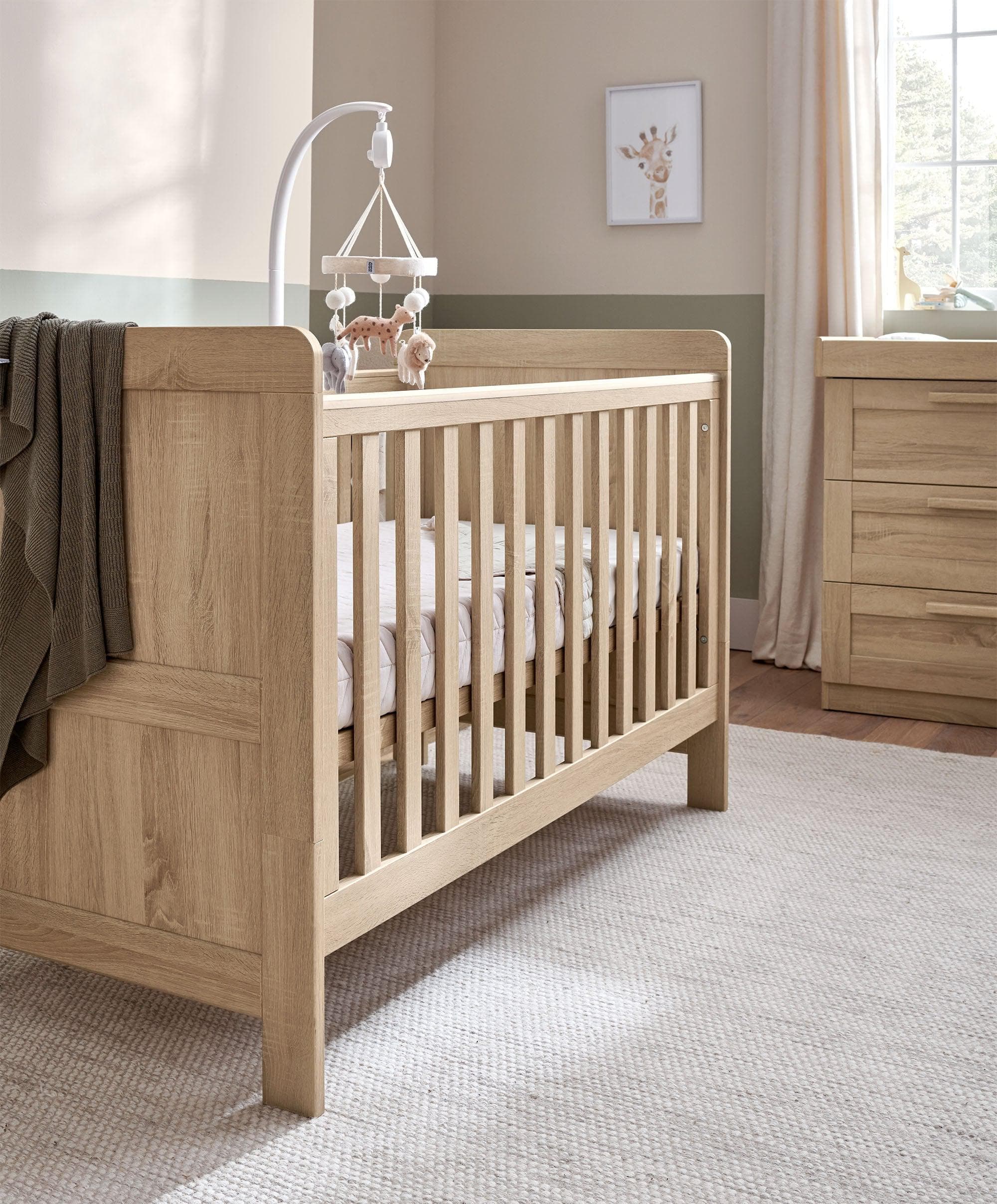 Atlas Cotbed & Premium Pocket Spring Mattress Bundle - Light Oak - Image 3