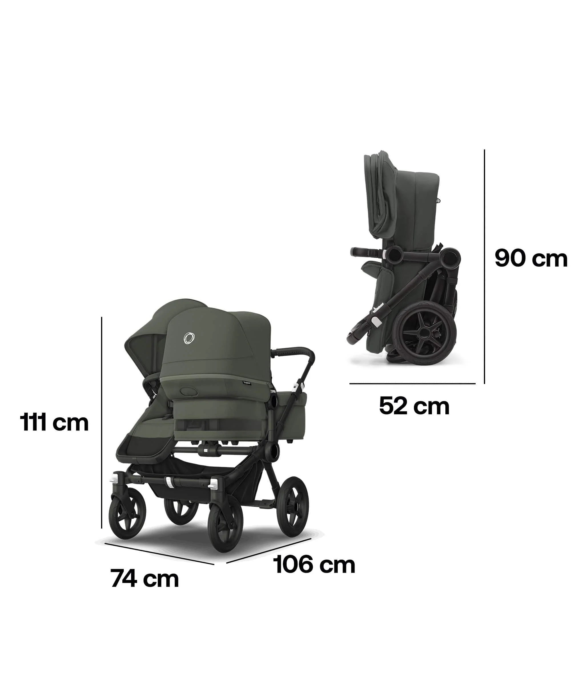 Bugaboo Donkey 5 Double Carrycot & Seat Pushchair - Forest Green - Image 16