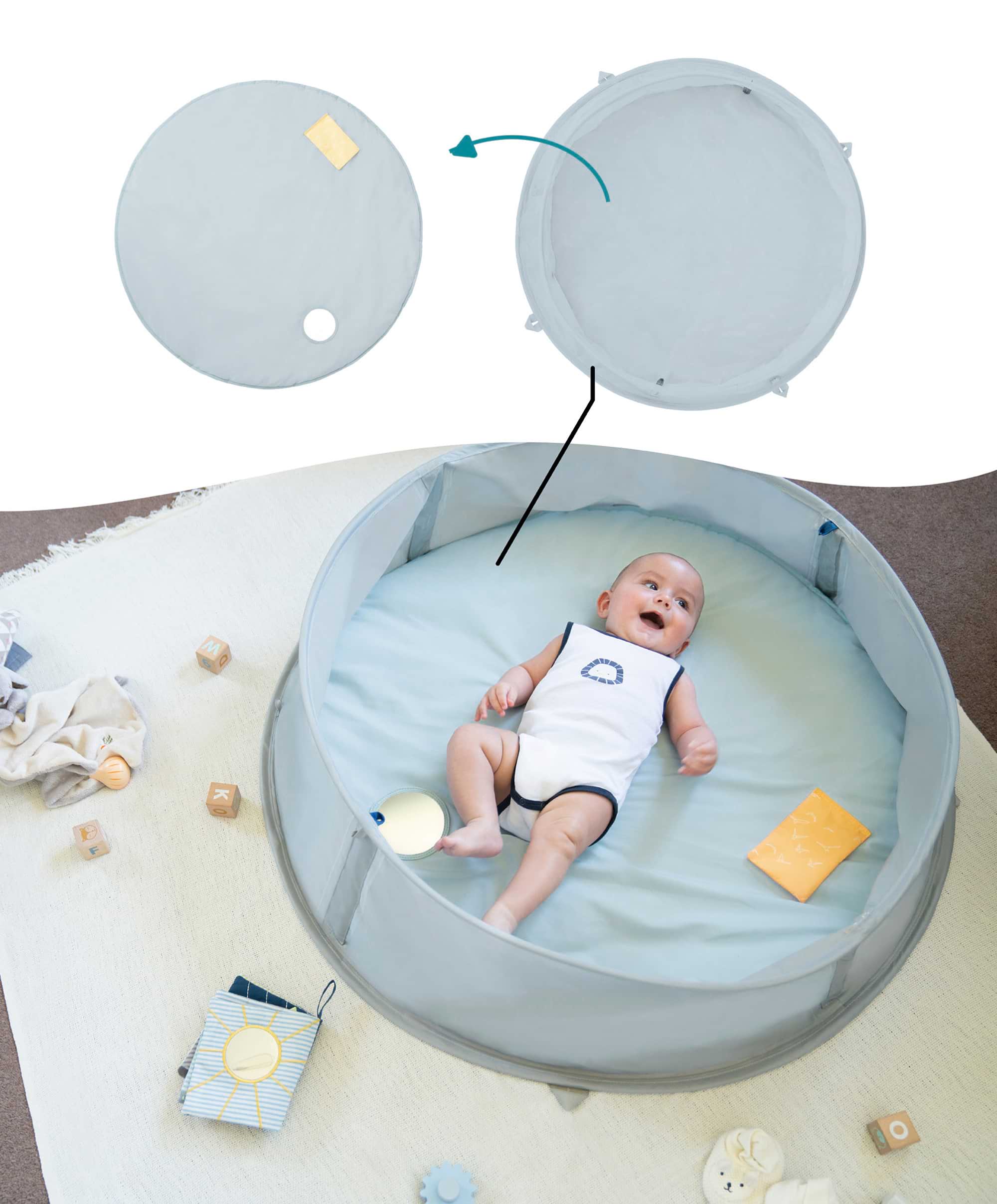 Babymoov Aquani Anti-UV Tent, Paddling Pool & Playpen UPF 50+ - Mariniere - Image 6