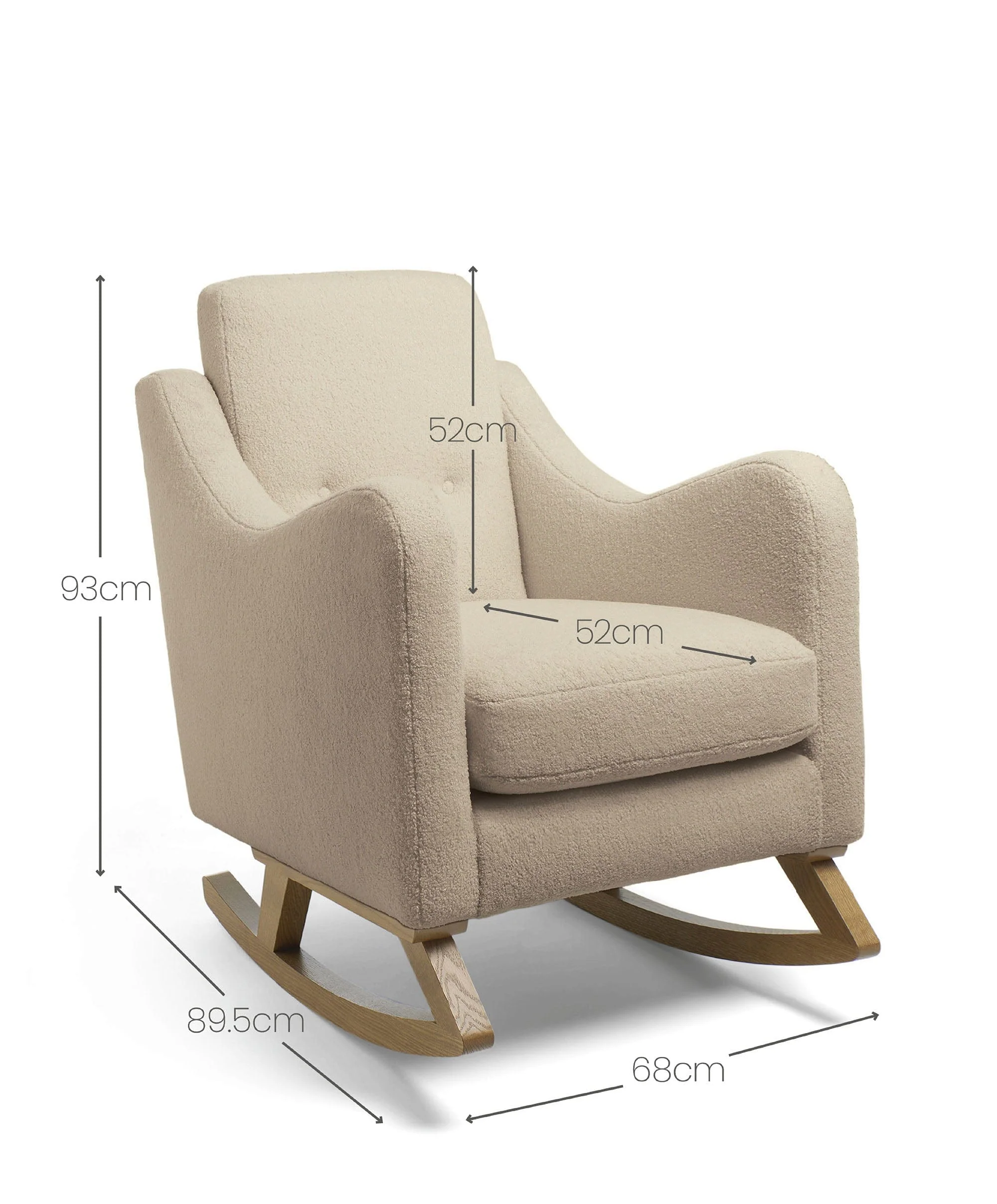 Bowdon Nursing Chair - Oatmeal Boucle - Image 6