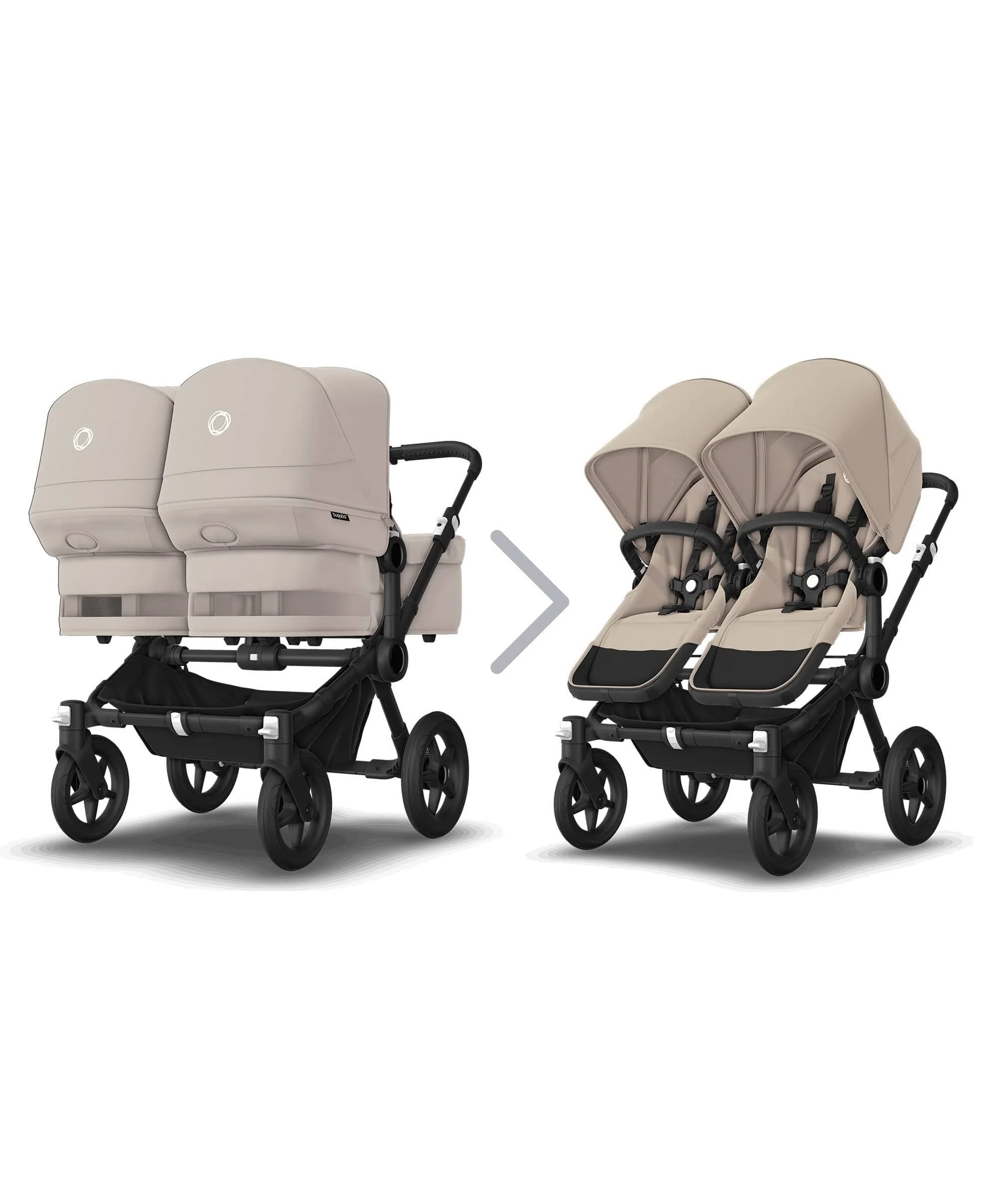 Bugaboo Donkey 5 Twin Pushchair & Carrycot with Extension Set - Desert Taupe - Image 2