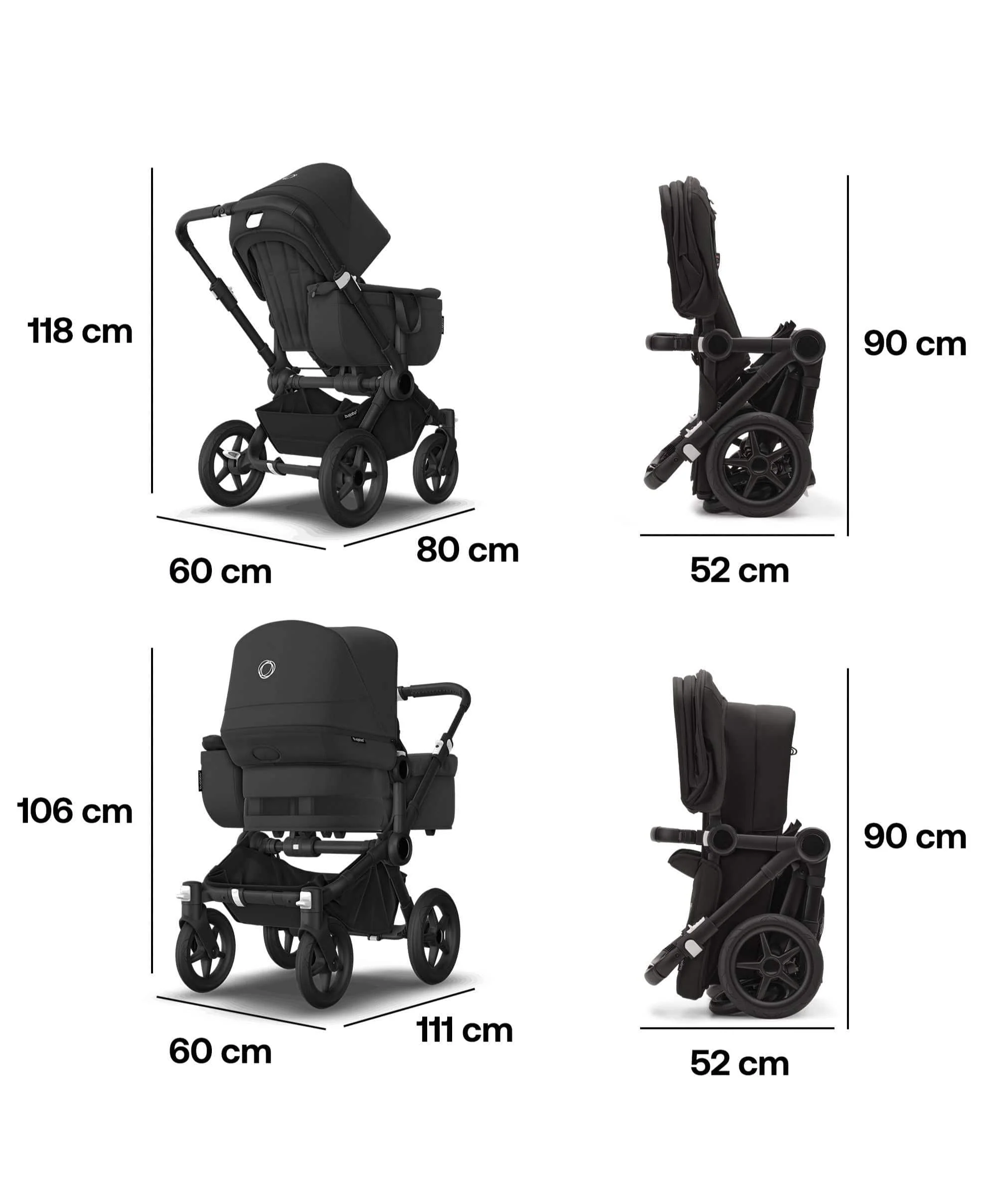 Bugaboo Donkey 5 Mono Complete Pushchair & Carrycot - Midnight Black - Image 8