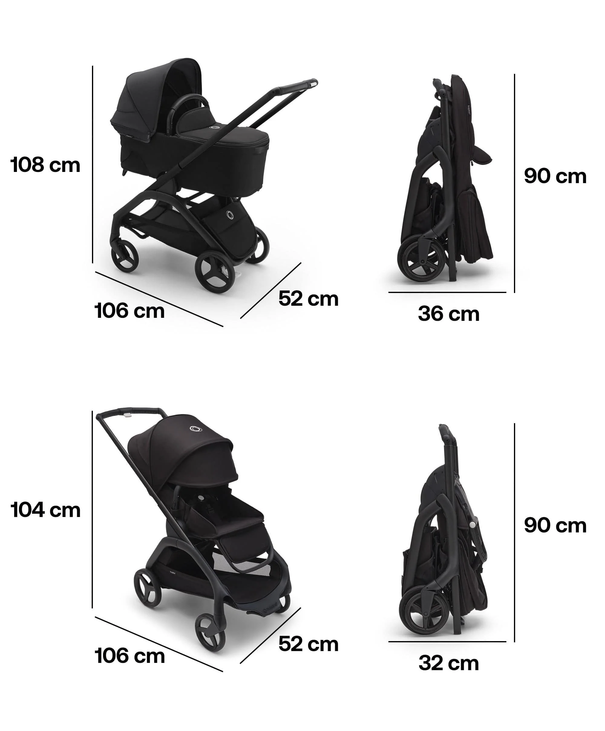 Bugaboo Dragonfly Complete Stroller - Midnight Black - Image 12