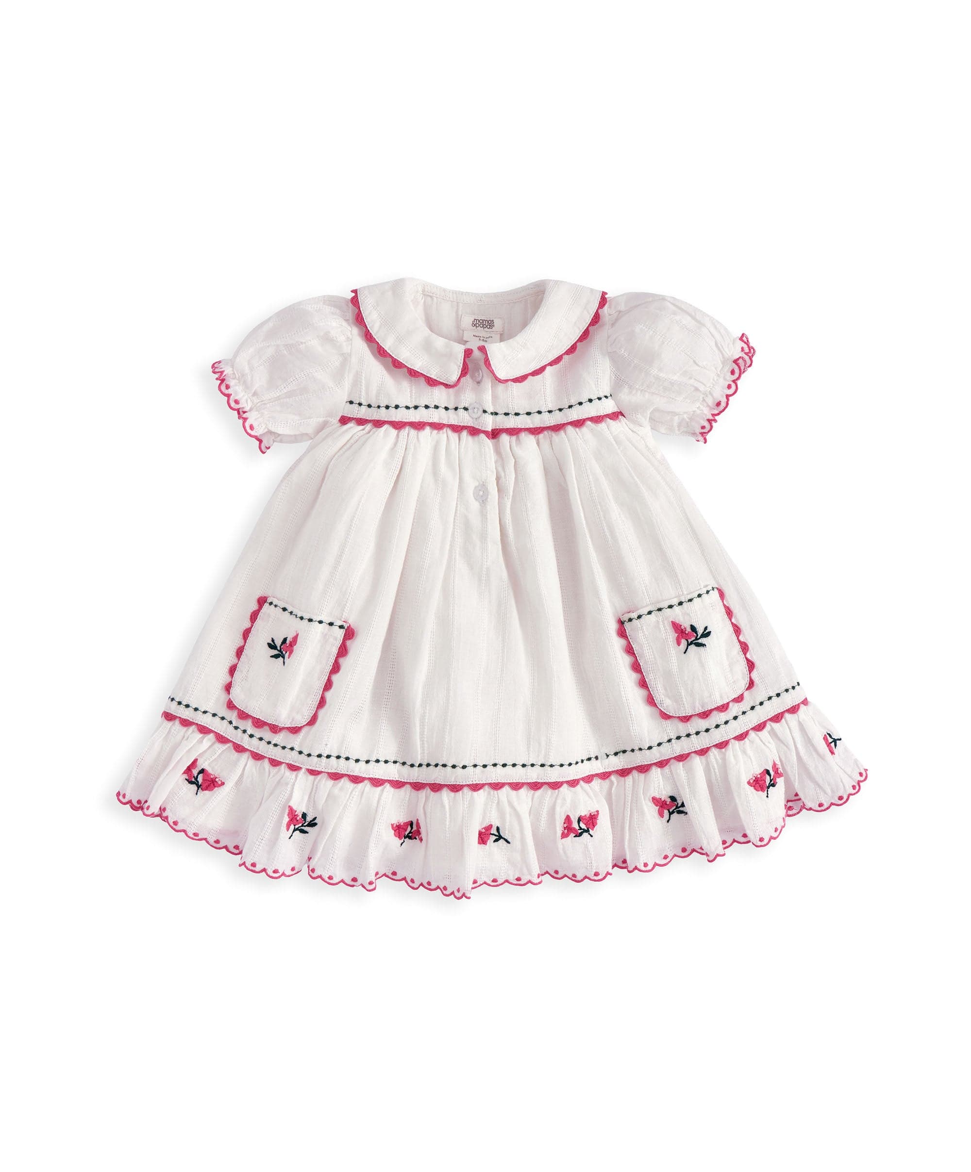 Collared Embroidered Dress - Image 3