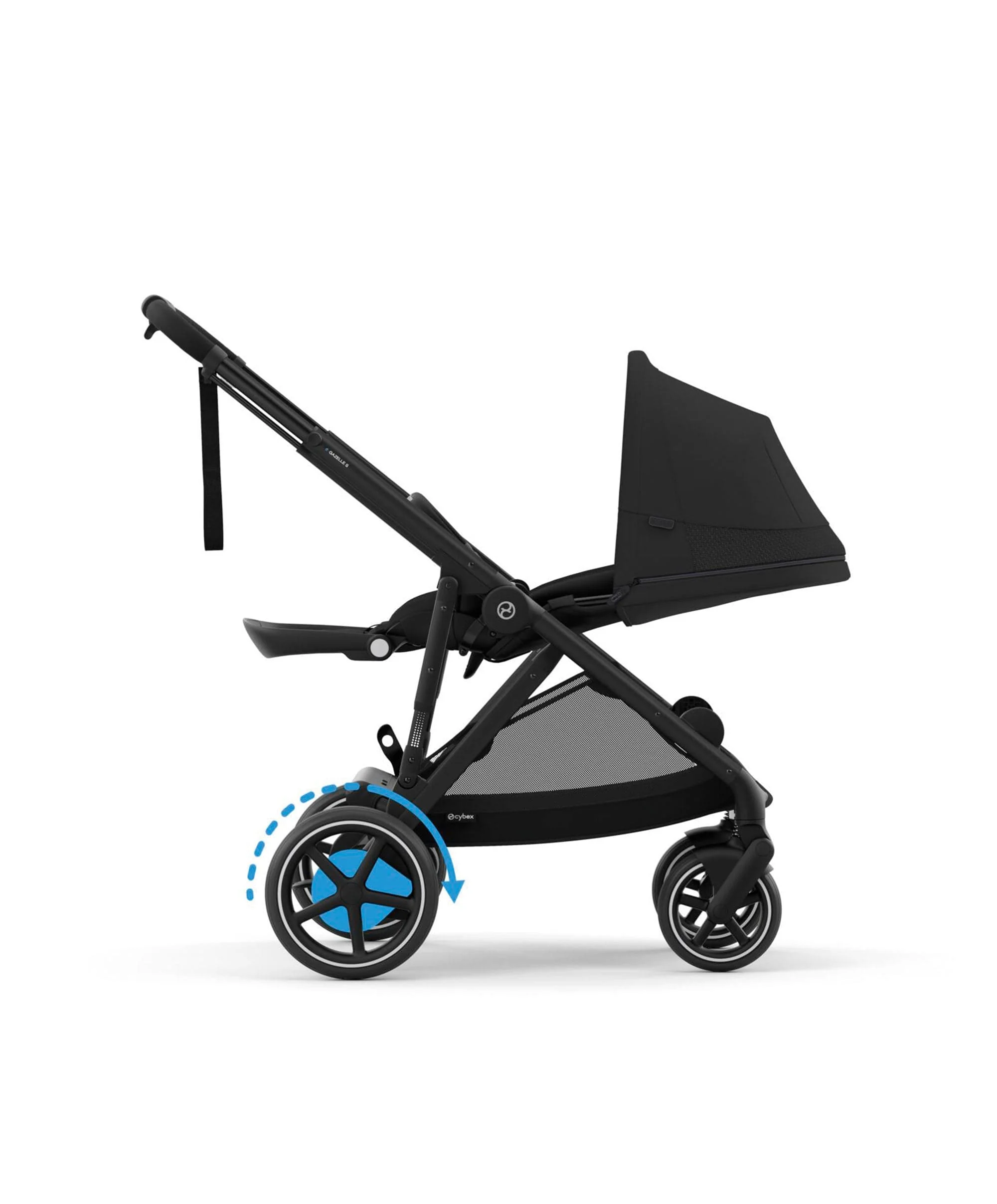 Cybex e-Gazelle S Electric Single to Double Pushchair Bundle with Cybex Cloud T i-Size Rotating Car Seat (7 Pieces) - Black - Image 4