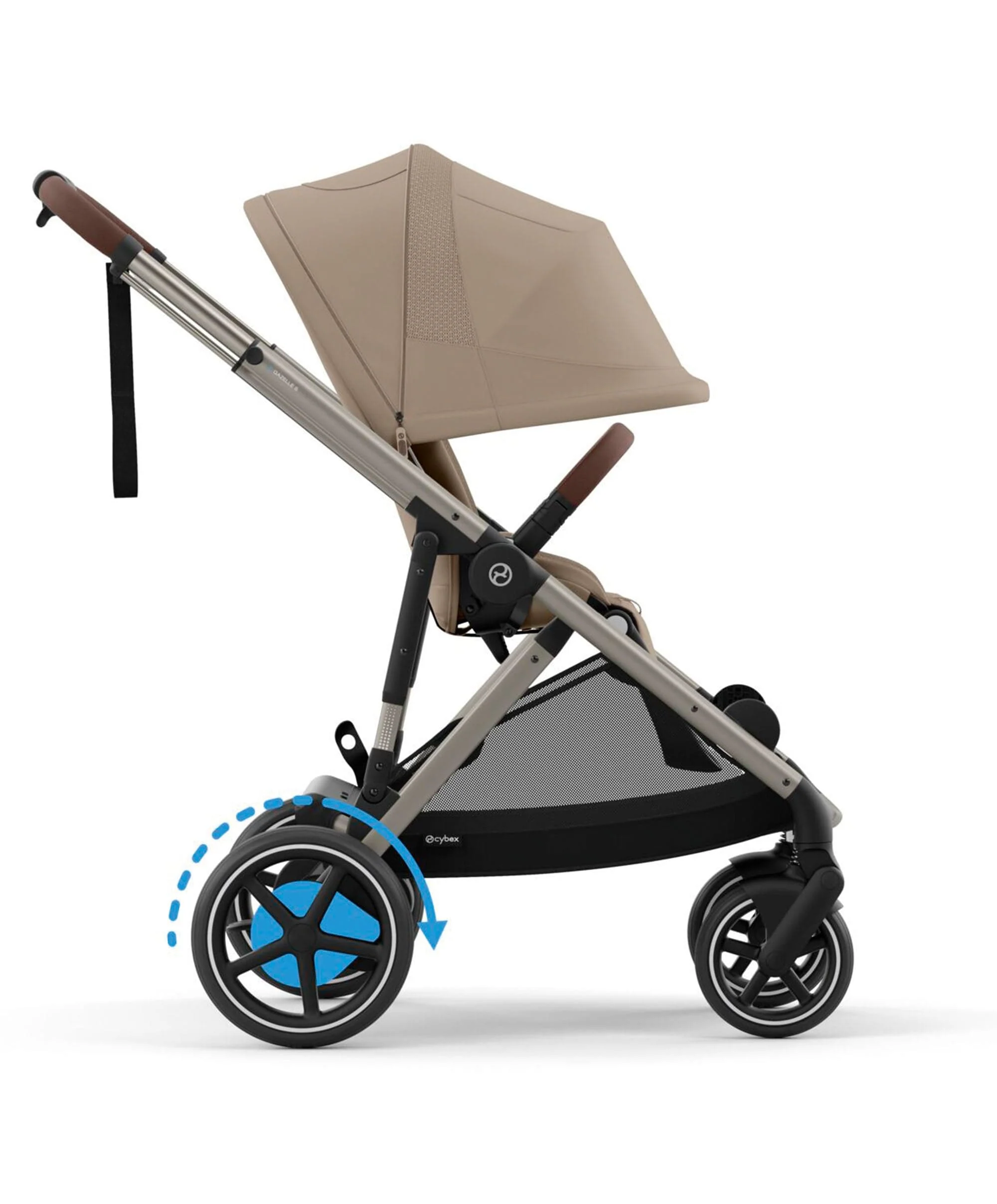 Cybex e-Gazelle S Electric Pushchair Bundle with Cybex Aton B2 i-Size Car Seat and Base (6 Pieces) – Almond Biege - Image 3