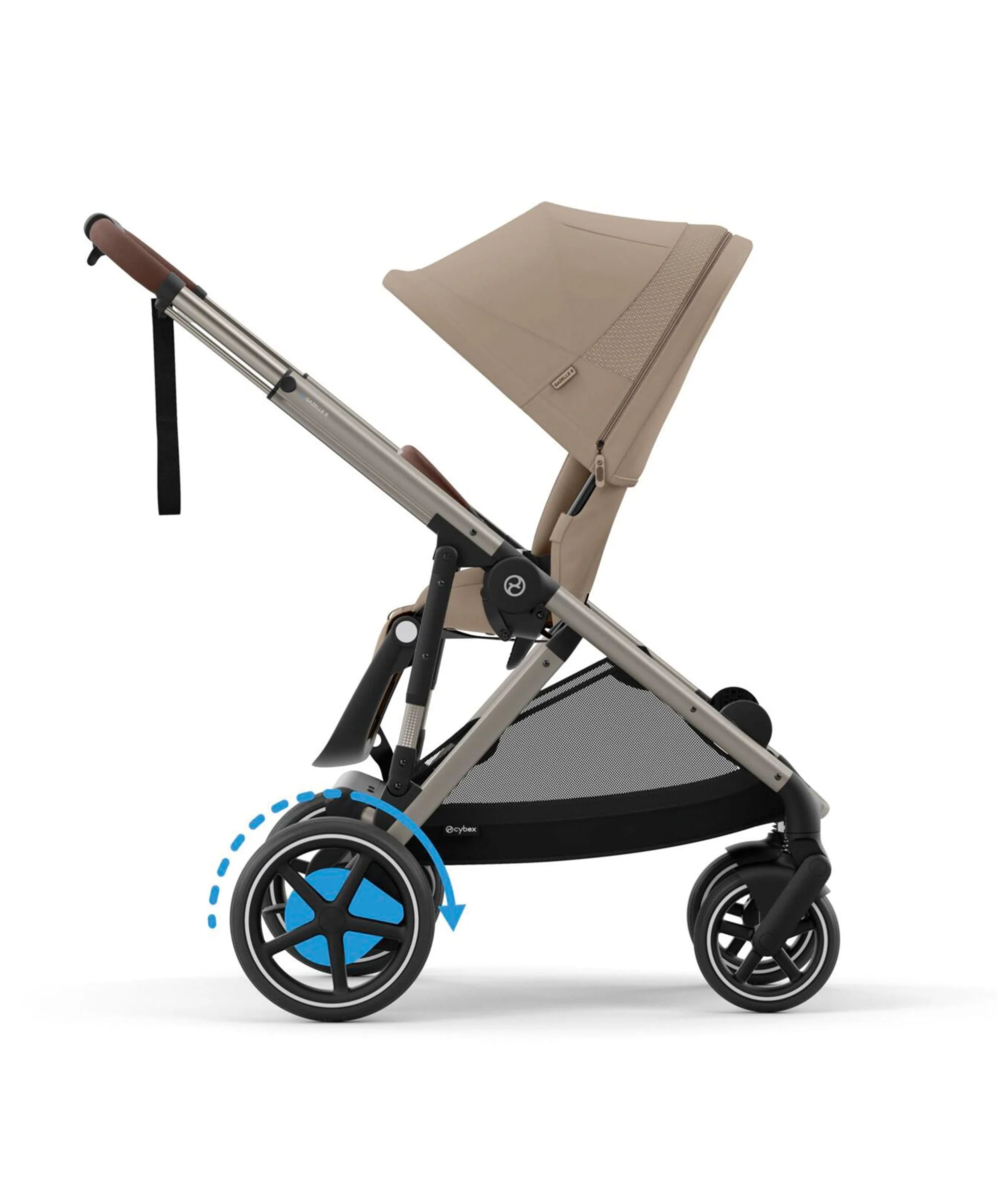Cybex e-Gazelle S Electric Pushchair Bundle with Cybex Aton B2 i-Size Car Seat and Base (6 Pieces) – Almond Biege - Image 4