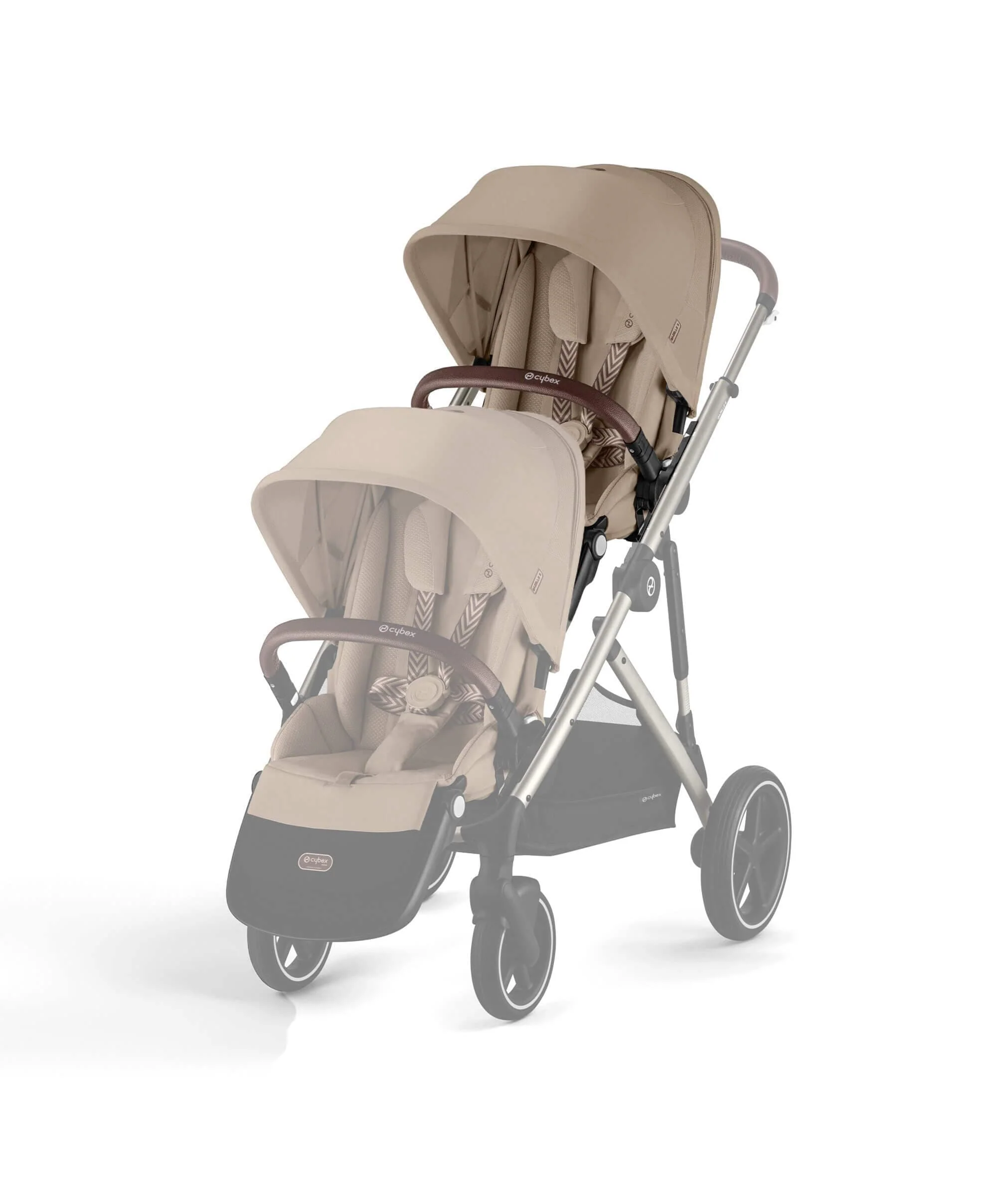 Cybex Gazelle S Twin Pushchair Bundle with Cybex Cloud T i-Size Rotating Baby Car Seat & Base (16 Pieces)- Almond Beige - Image 9