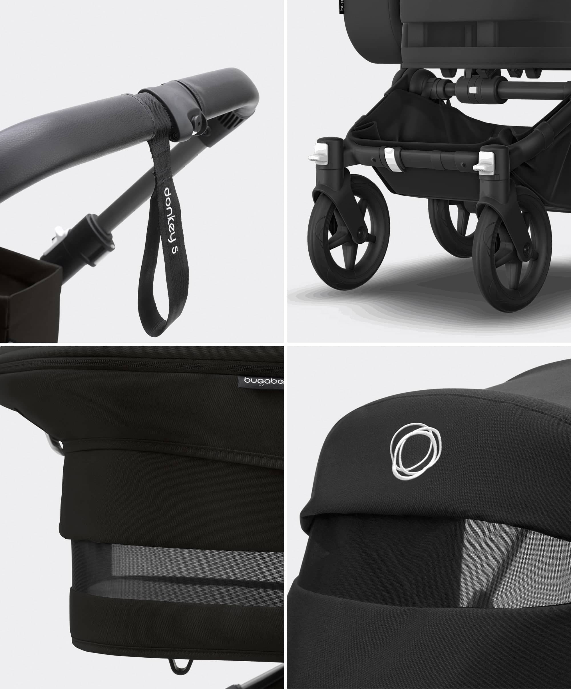Bugaboo Donkey 5 Mono Complete Pushchair Essential Bundle - Midnight Black - Image 4