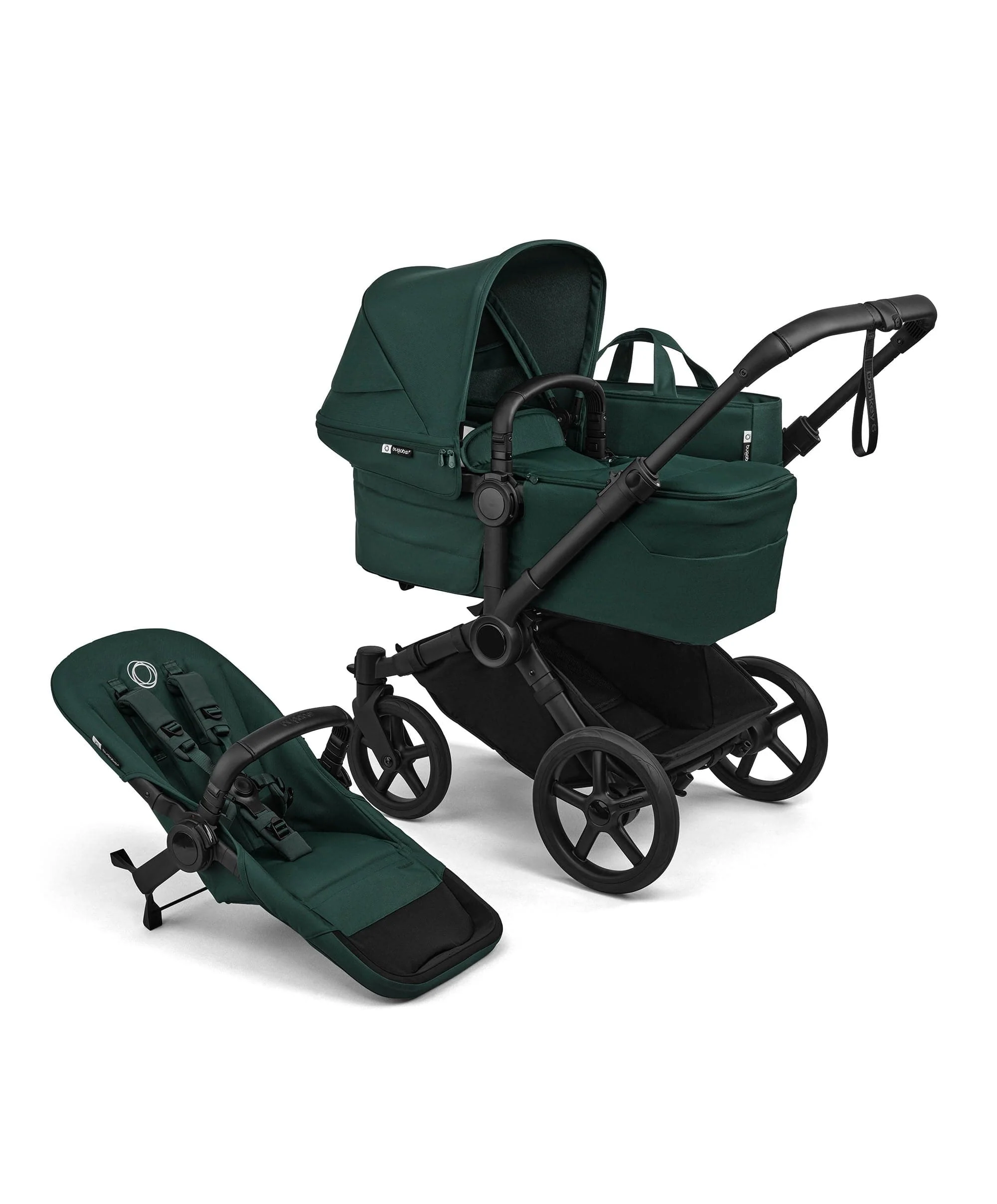 Donkey 6 Twin Essential Bundle With Cybex Cloud T+ i-Size Rotating Baby Car Seat (10 Pieces) - Fern Green - Image 2