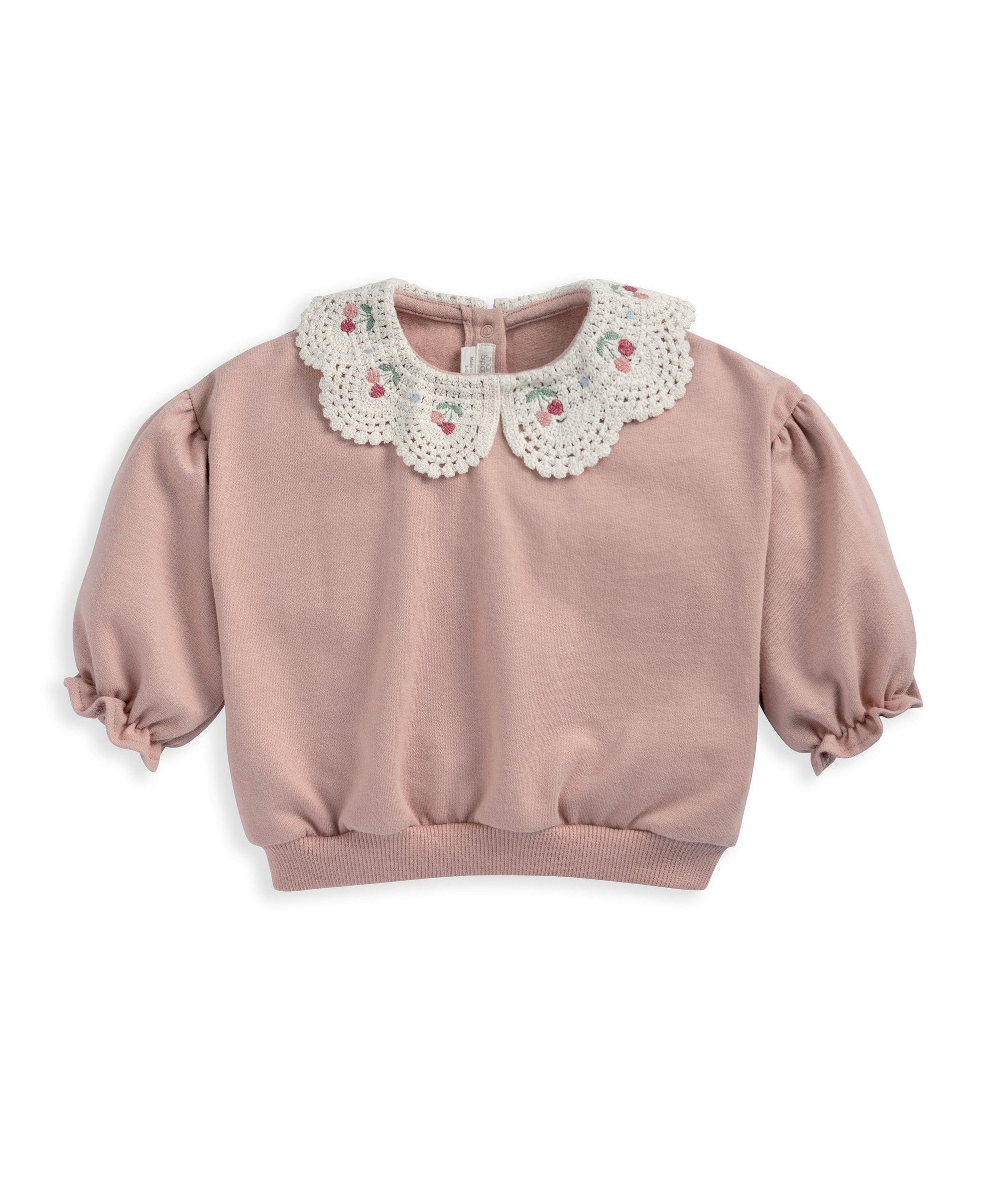 Cherry Knitted Collar Sweatshirt - Image 2