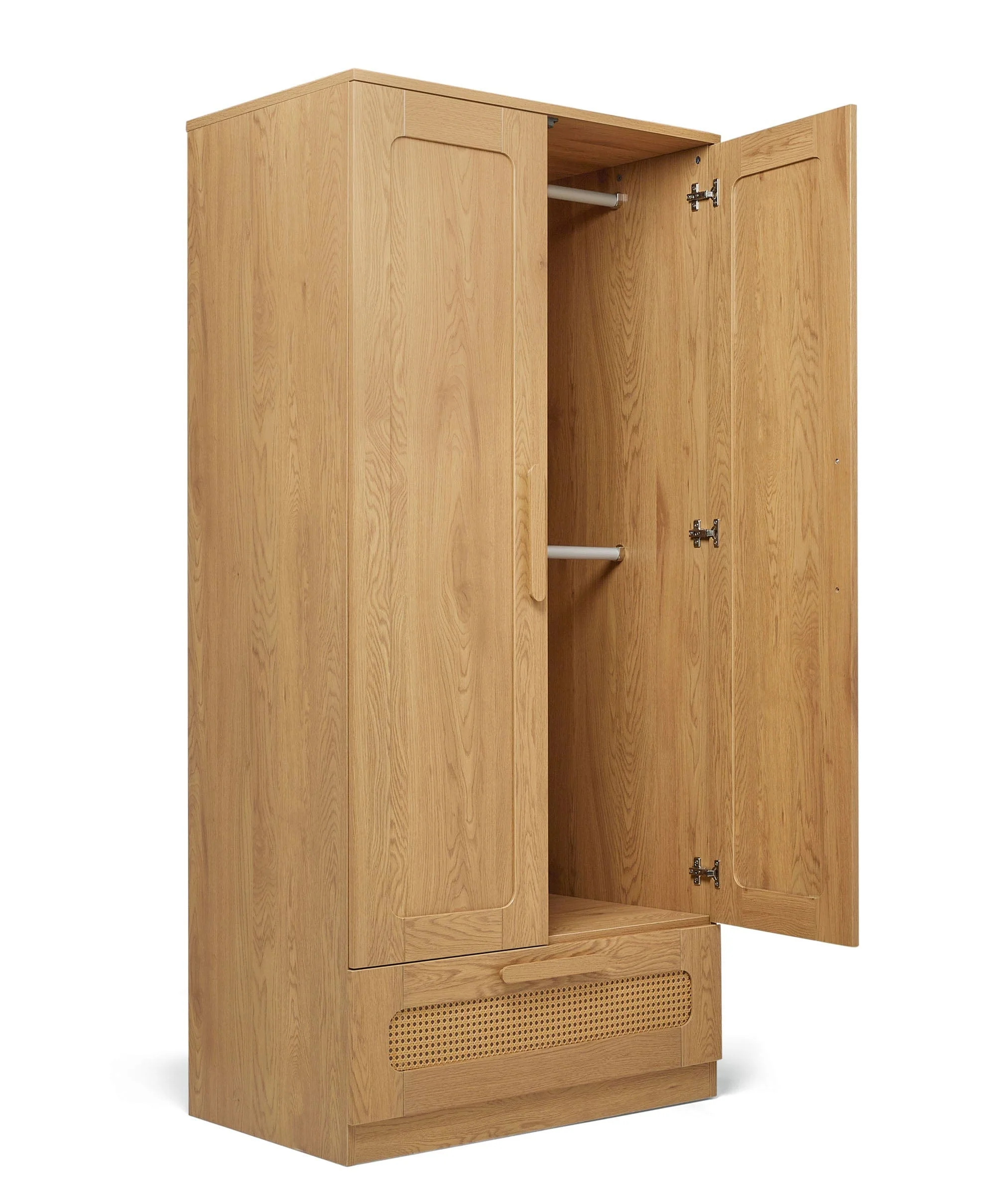 Esna 3 Piece Cotbed Set with Dresser Changer & Wardrobe - Rattan - Image 17