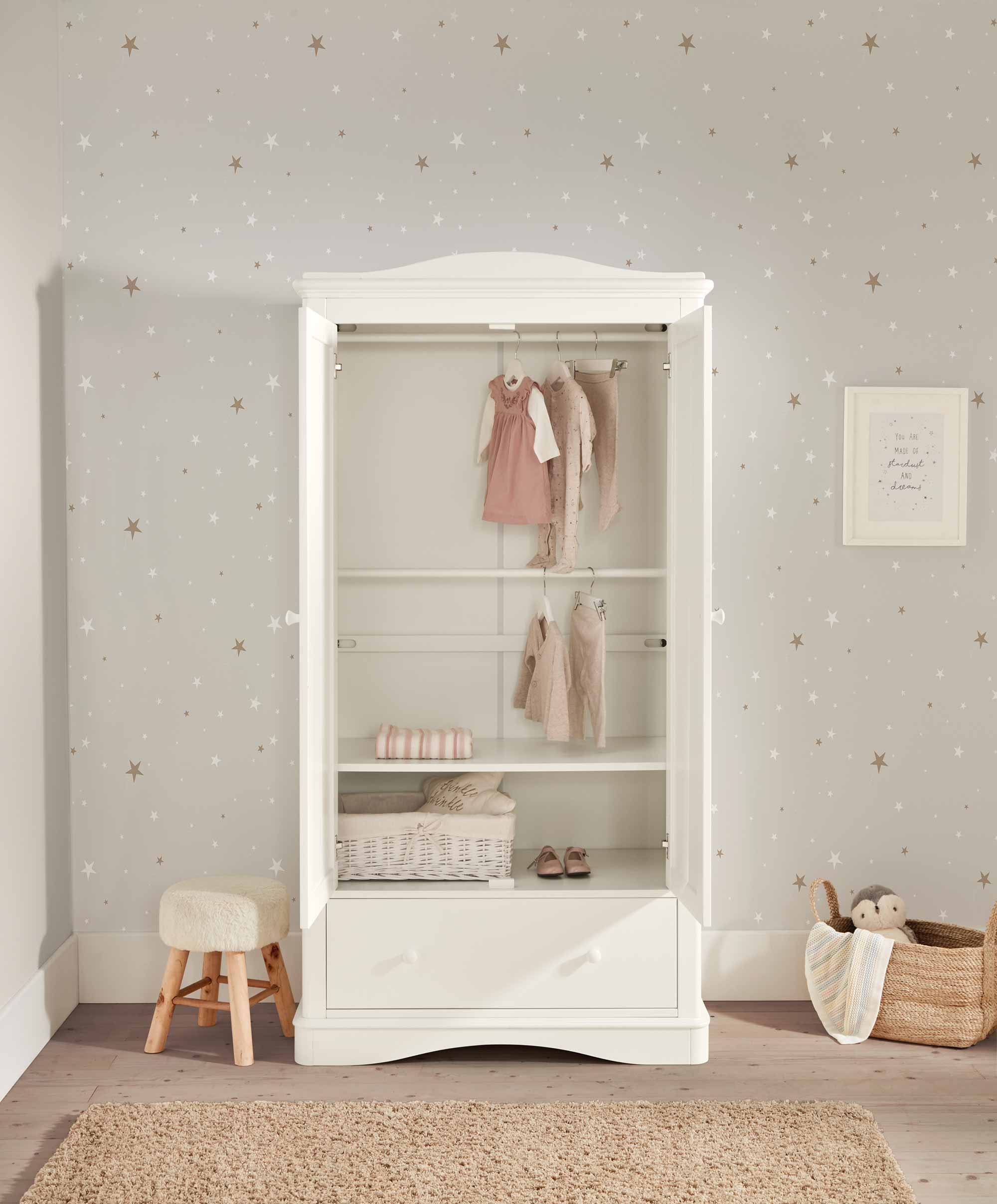 Flyn 3 Piece Cotbed Range with Dresser Changer & Wardrobe - White - Image 6