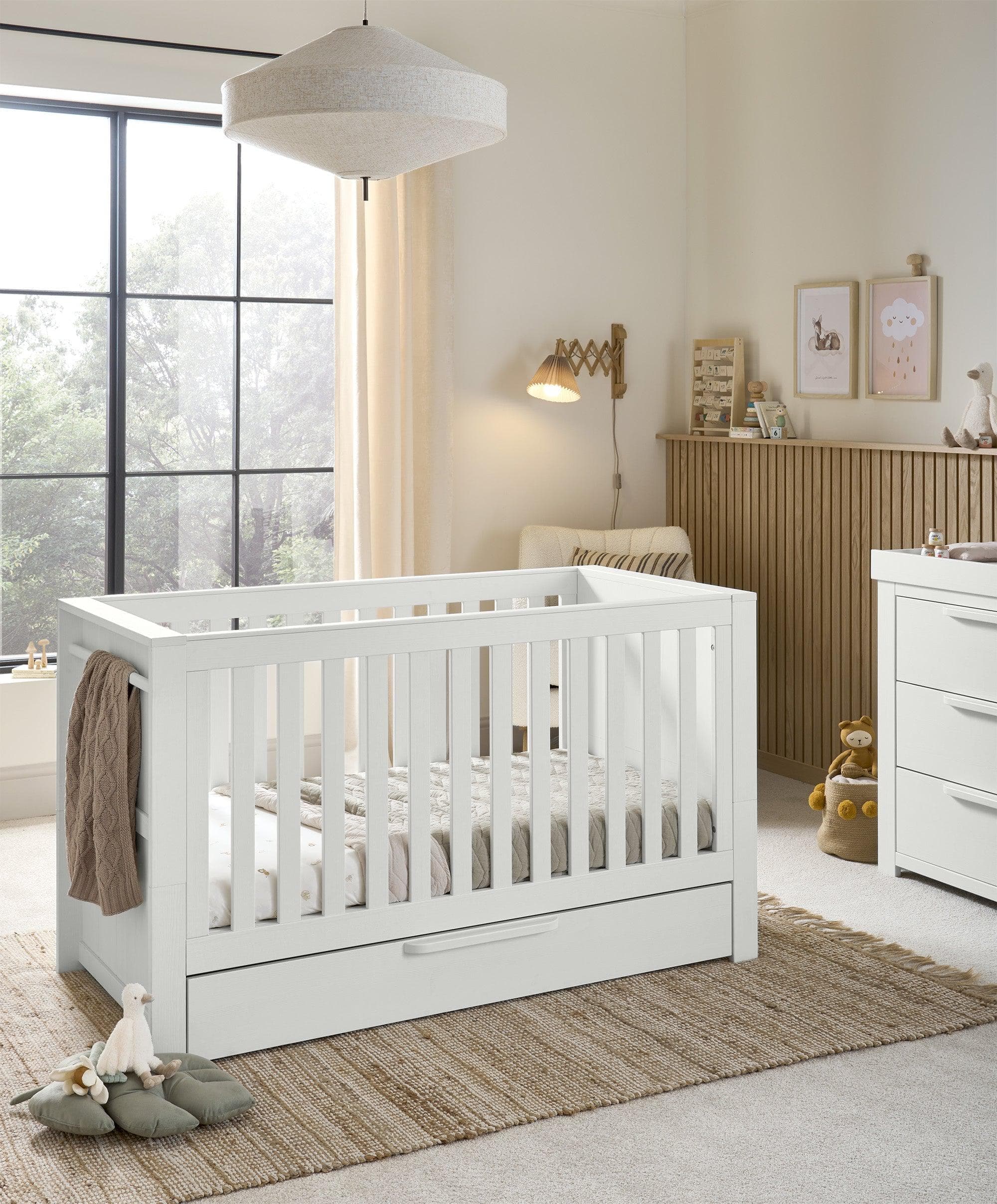 Franklin Cotbed & Essential Airflow Pocket Spring Mattress Bundle - White Wash - Image 2
