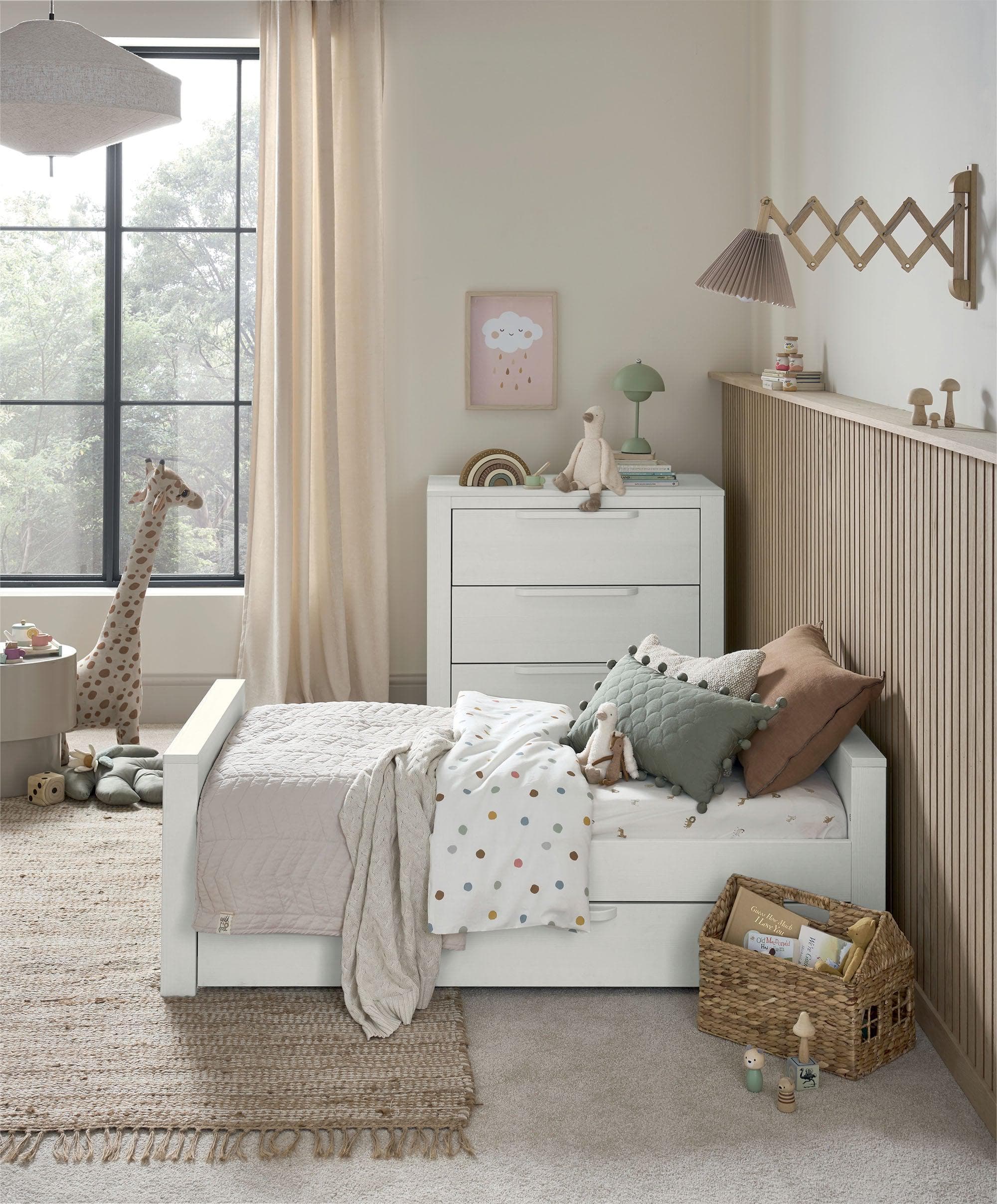 Franklin Cotbed & Premium Pocket Spring Mattress Bundle - White Wash - Image 4