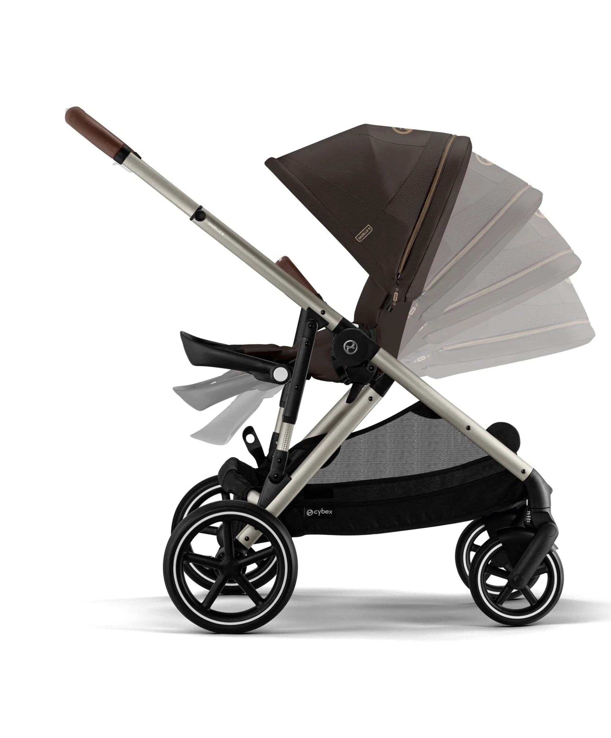 Cybex Gazelle S Pushchair Bundle with Cybex Aton B2 i-Size Car Seat & Base (6 Pieces) – Chocolate Brown - Image 4