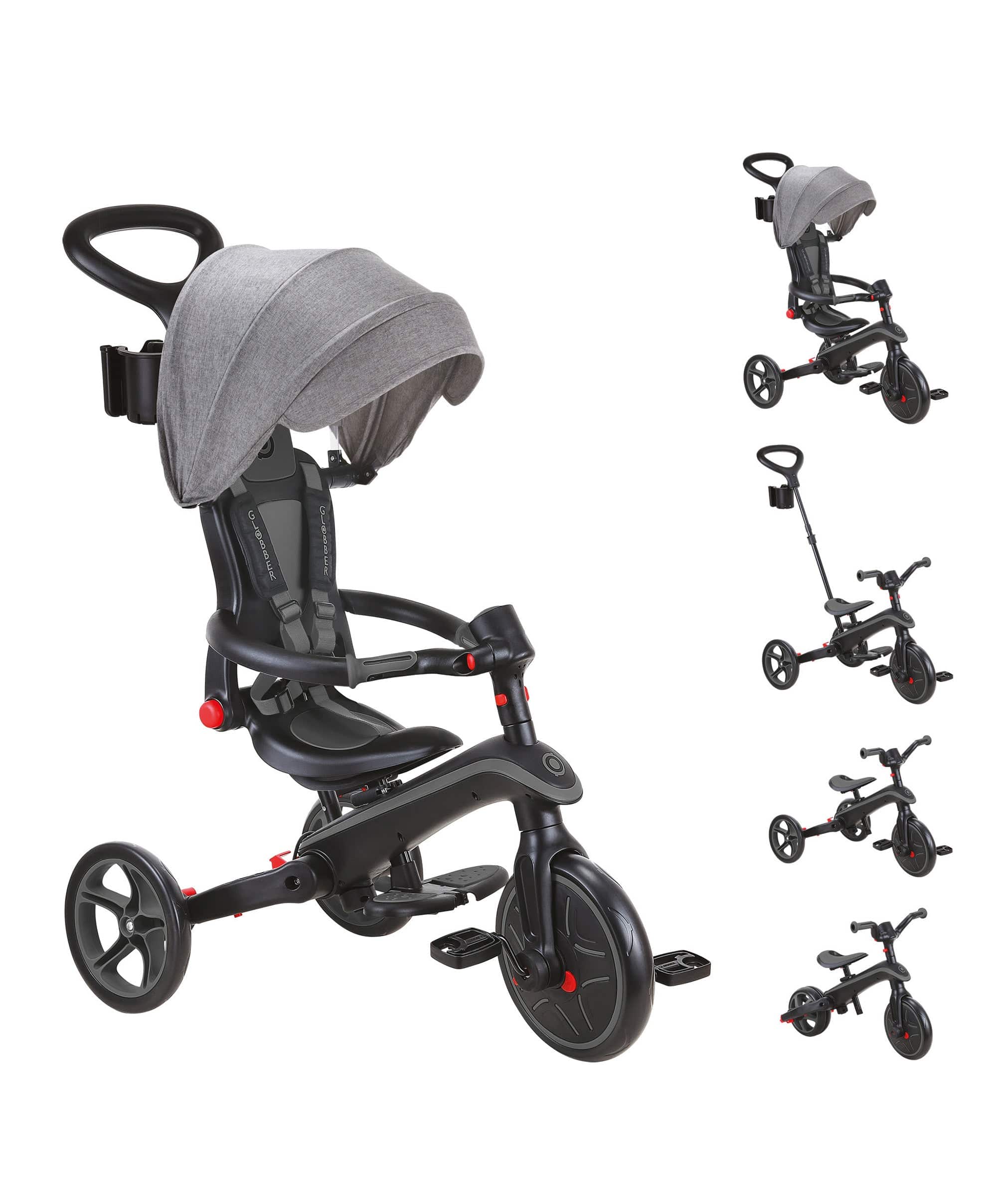 Globber Explorer Trike Foldable 4 in 1 - Black - Image 4