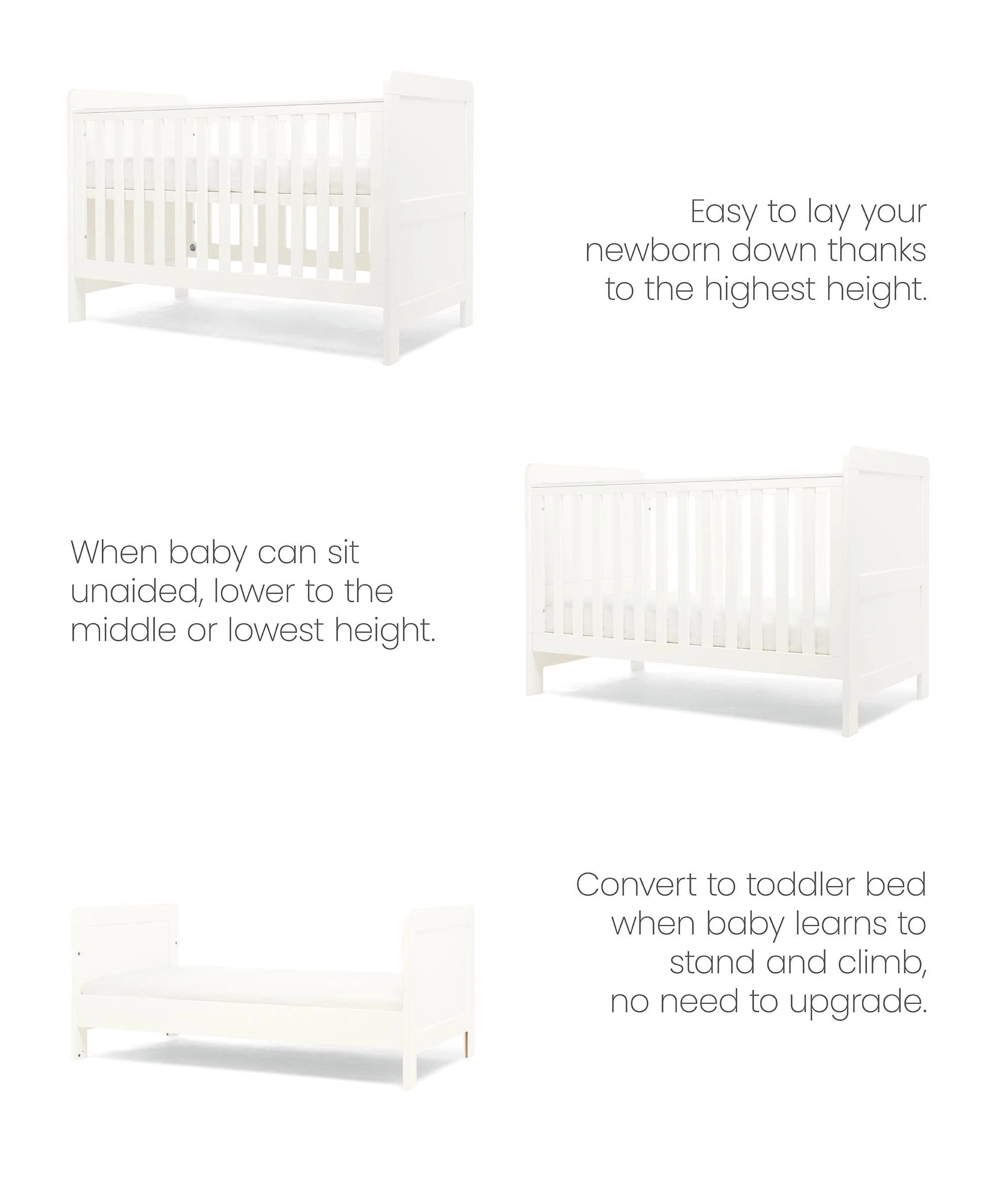 Hampden Cotbed & Essential Airflow Pocket Spring Mattress Bundle - White - Image 6