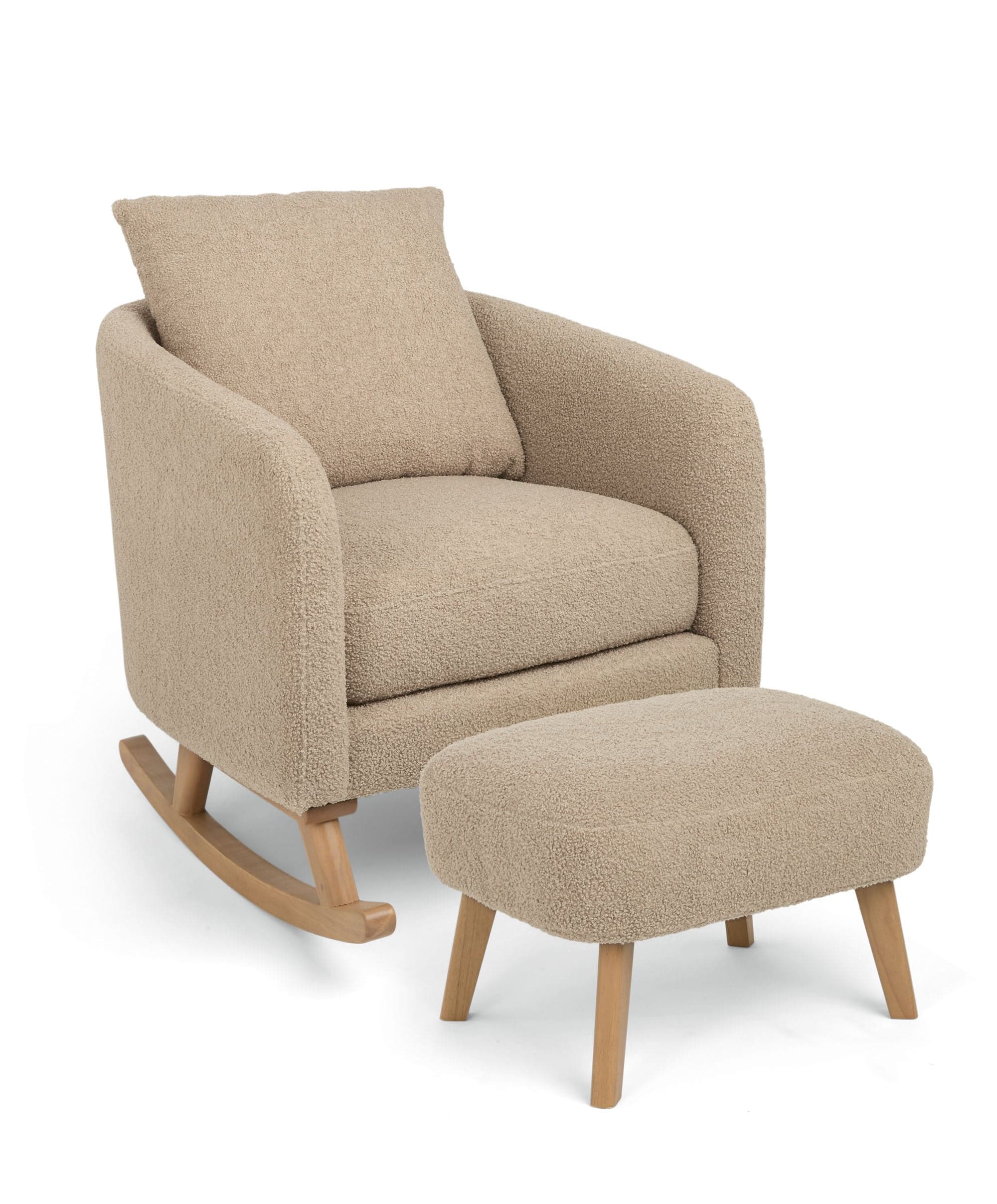 Harwell 3 Piece Cotbed Range with Alma Nursing Chair & Stool - Cashmere/ Fawn Boucle - Image 8