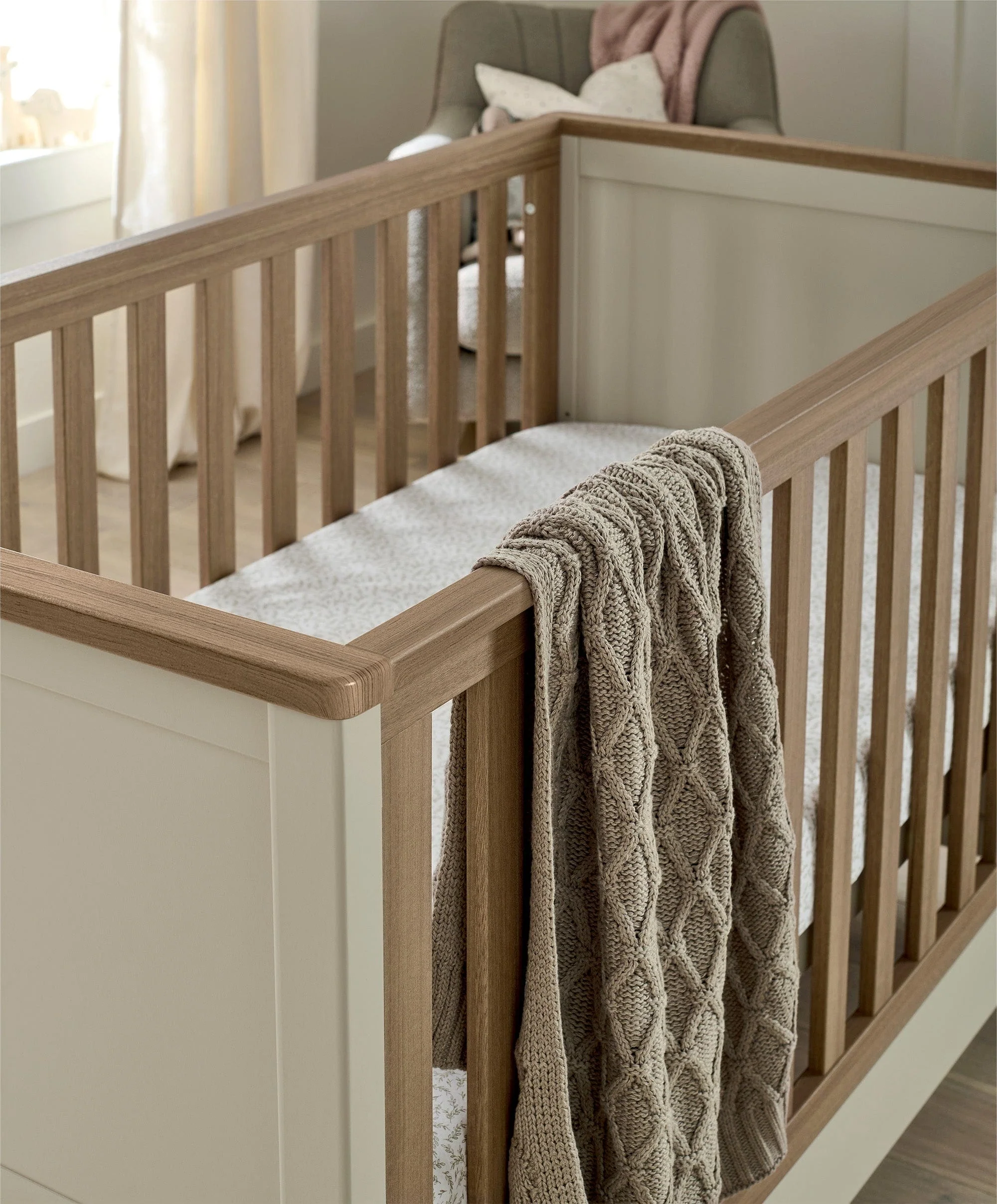 Harwell 3 Piece Cotbed Range with Dresser Changer & Wardrobe - Cashmere - Image 3