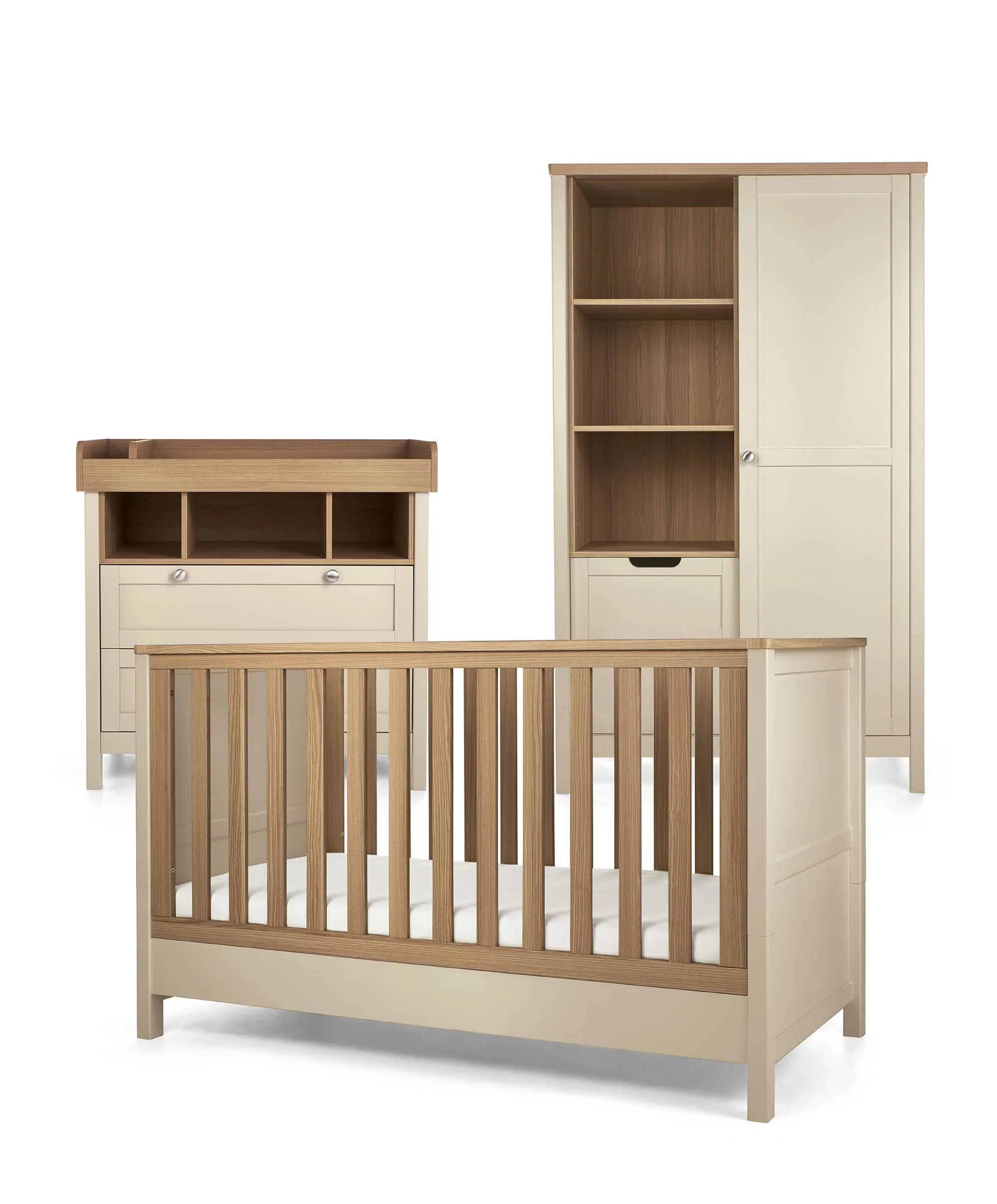 Harwell 3 Piece Cotbed Range with Dresser Changer & Wardrobe - Cashmere - Image 5