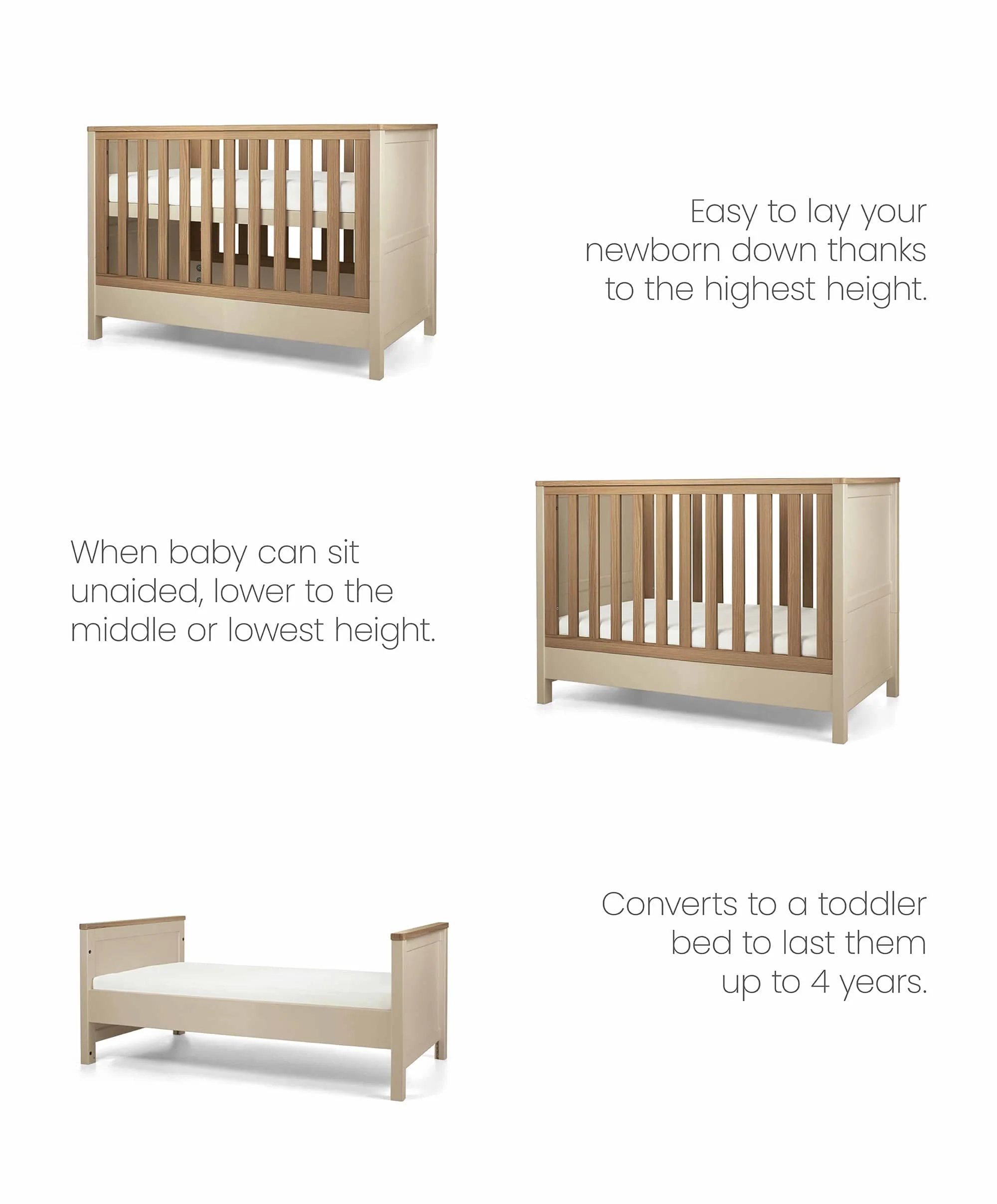 Harwell Small Cotbed - Cashmere - Image 3