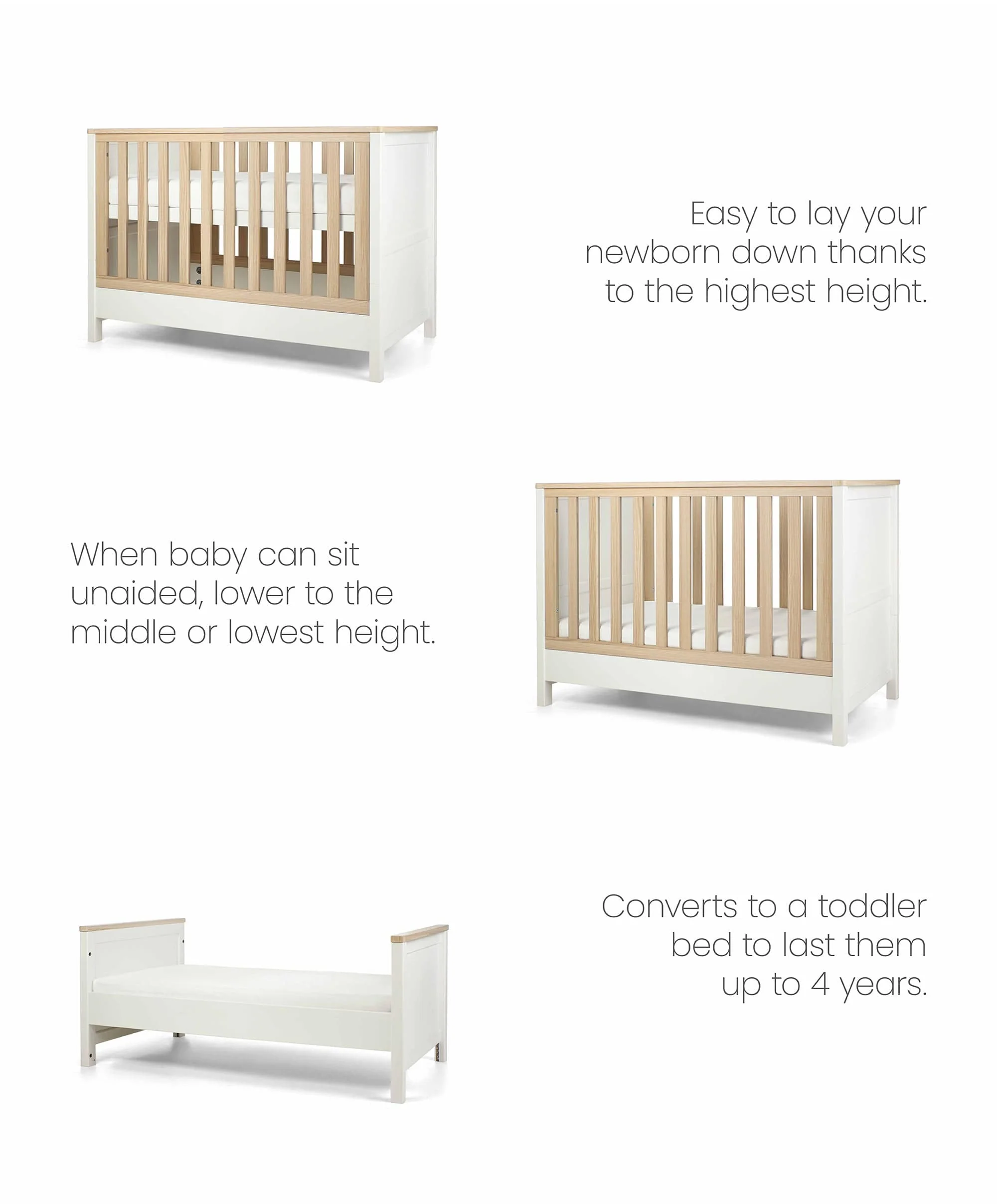 Harwell Small Cotbed - White - Image 6