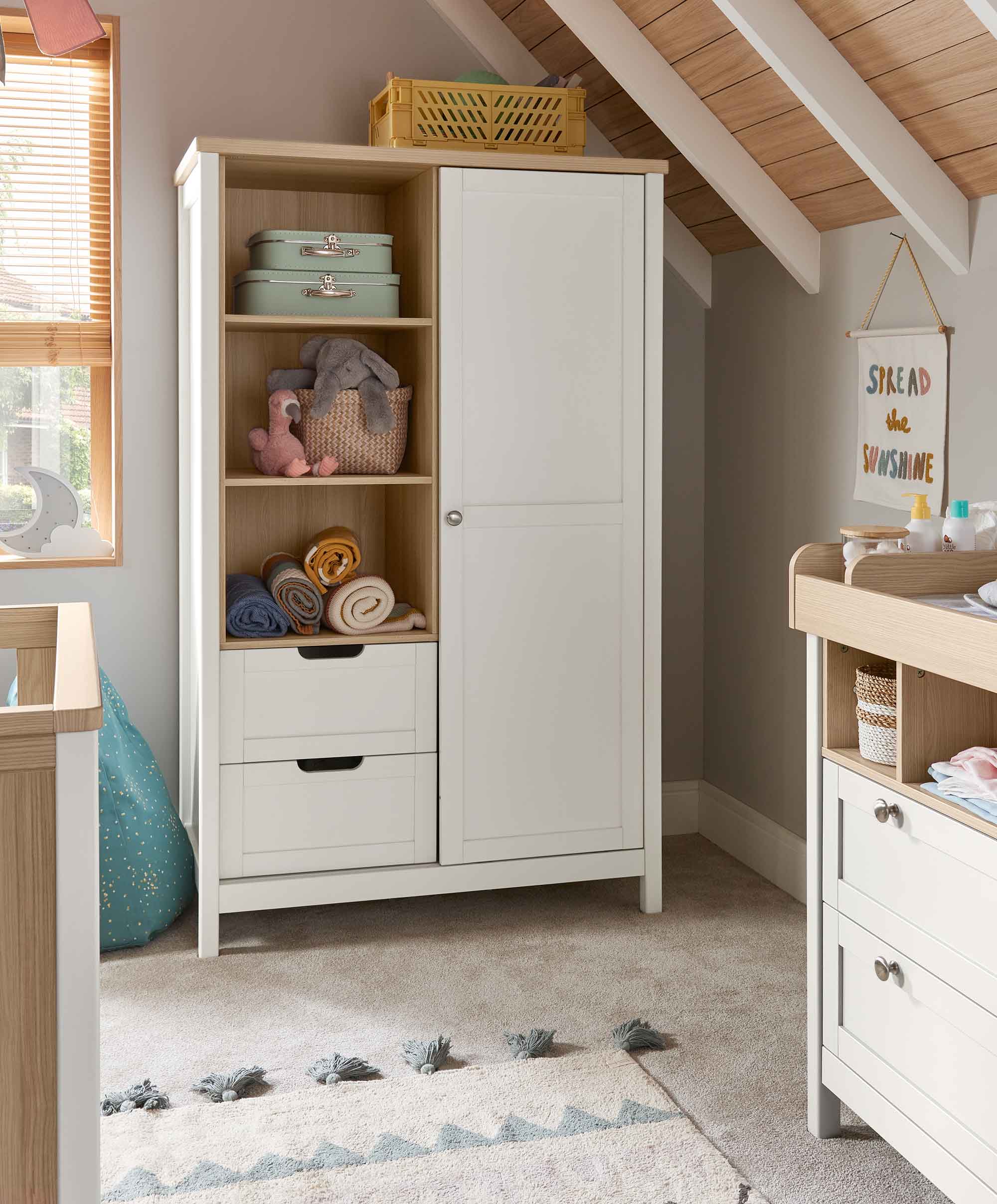 Harwell Nursery Bundle with Lua Bedside Crib (6 Piece) – White - Image 11