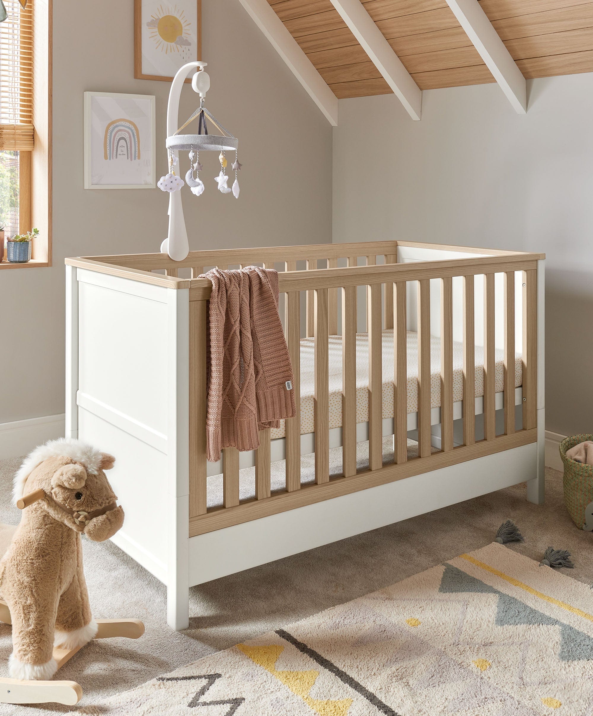 Harwell Nursery Bundle with Lua Bedside Crib (6 Piece) – White - Image 2