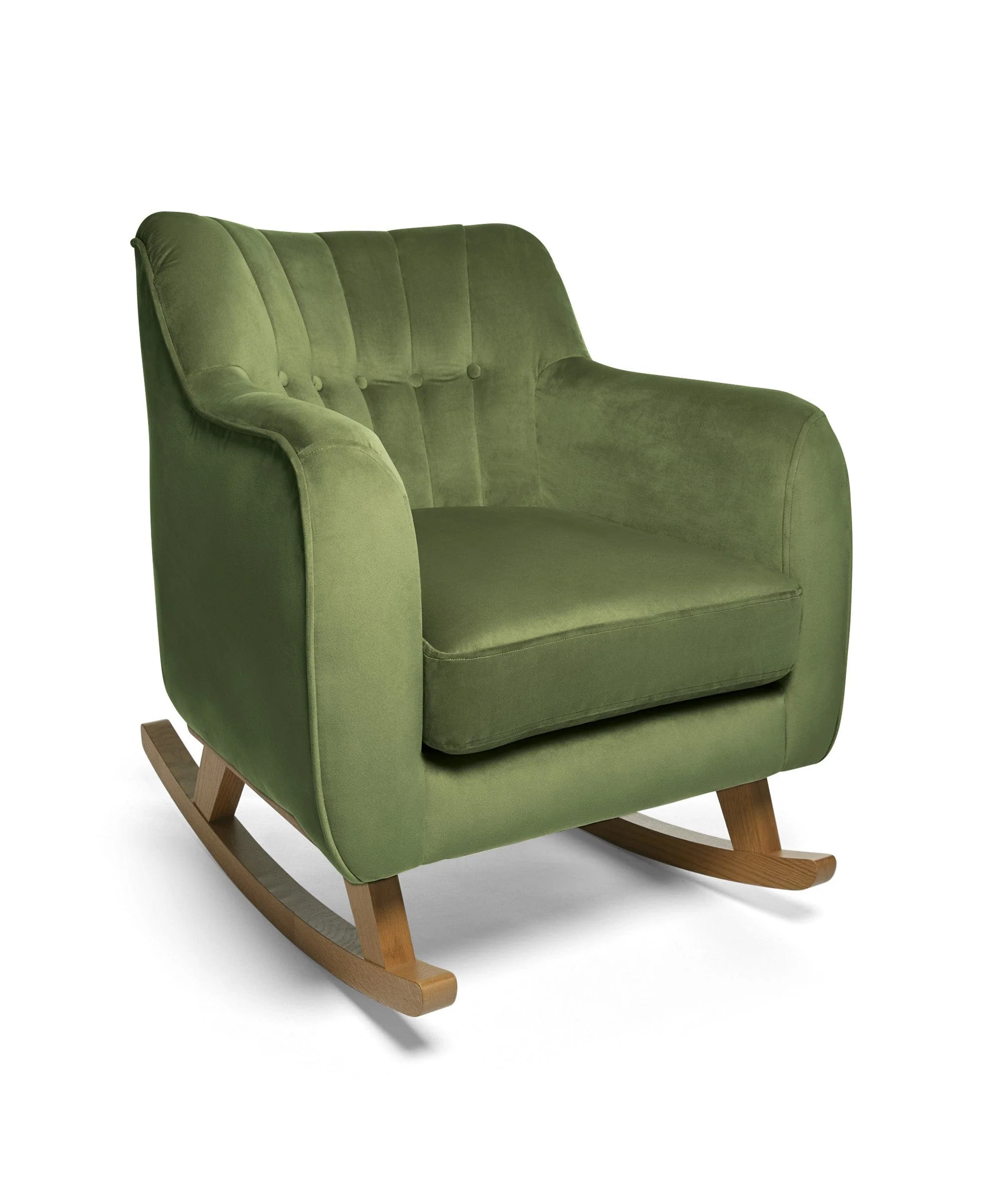 Hilston Nursing Chair & Footsool Set - Olive Velvet - Image 2