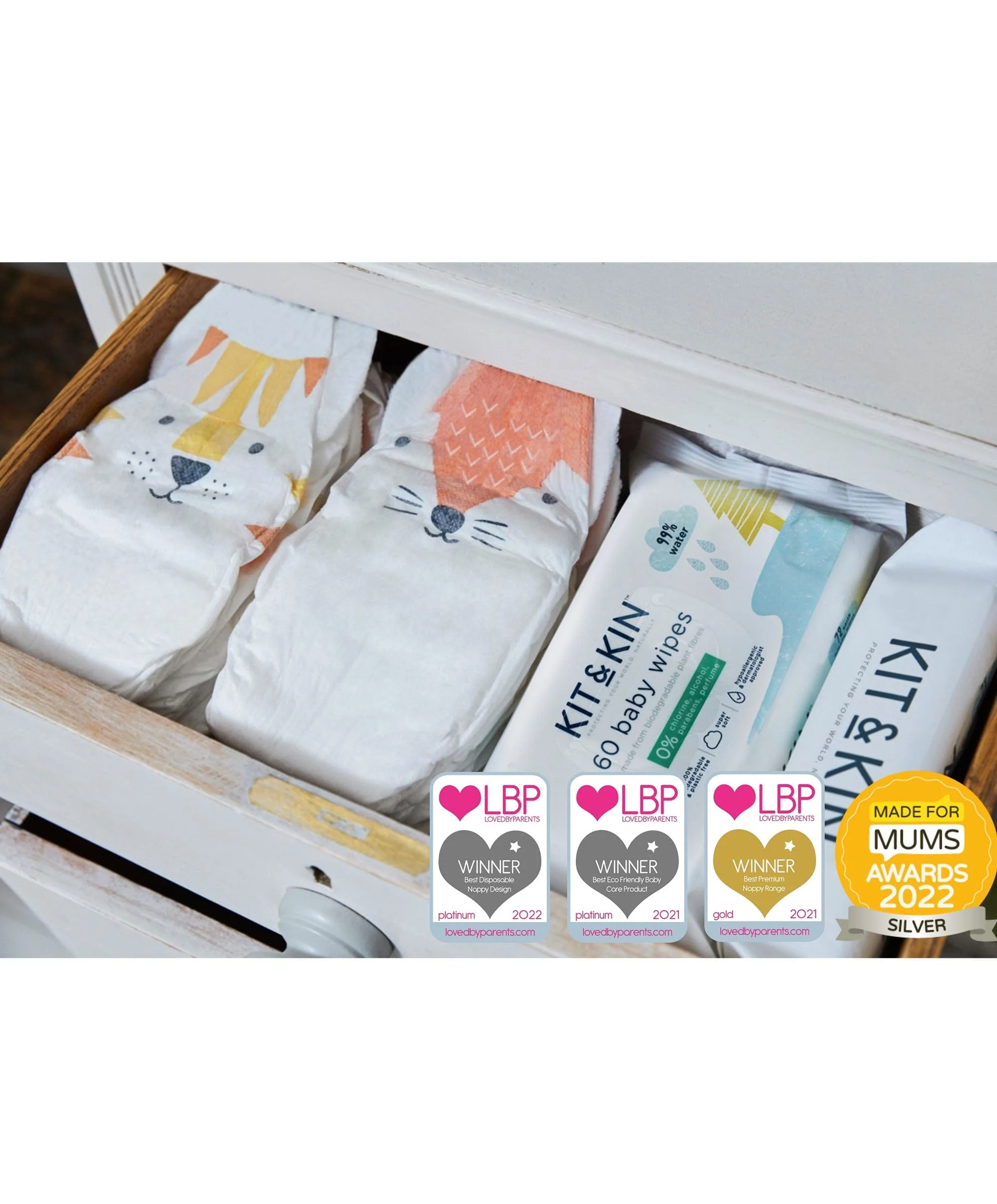 Kit & Kin Hypoallergenic Eco Nappies - Size 2 - Image 10