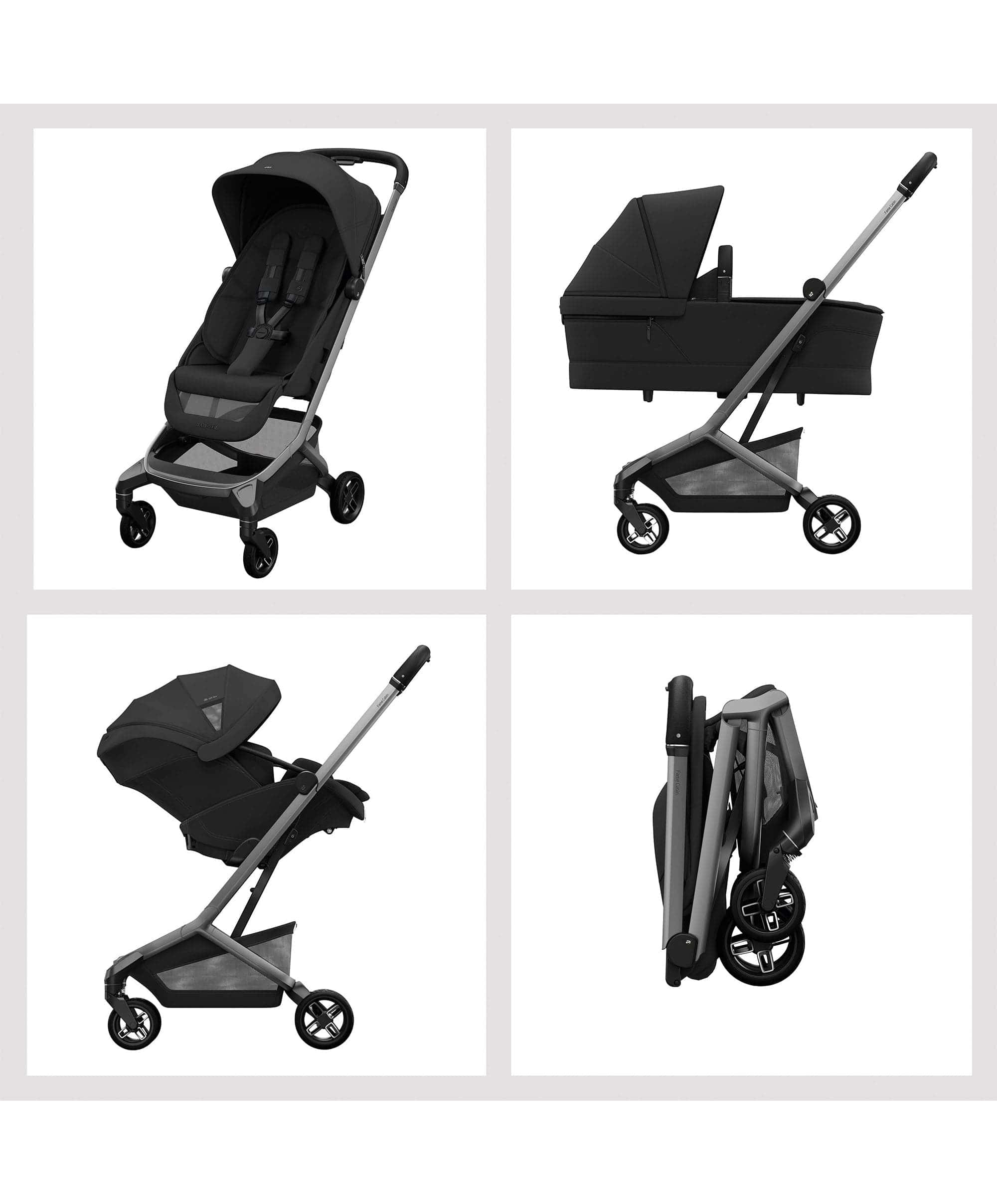 Maxi-Cosi Fame Cabin Pushchair Bundle with Maxi-Cosi Coral Slide Pro Car Seat & Base (5 Pieces) - Oynx Black - Image 4