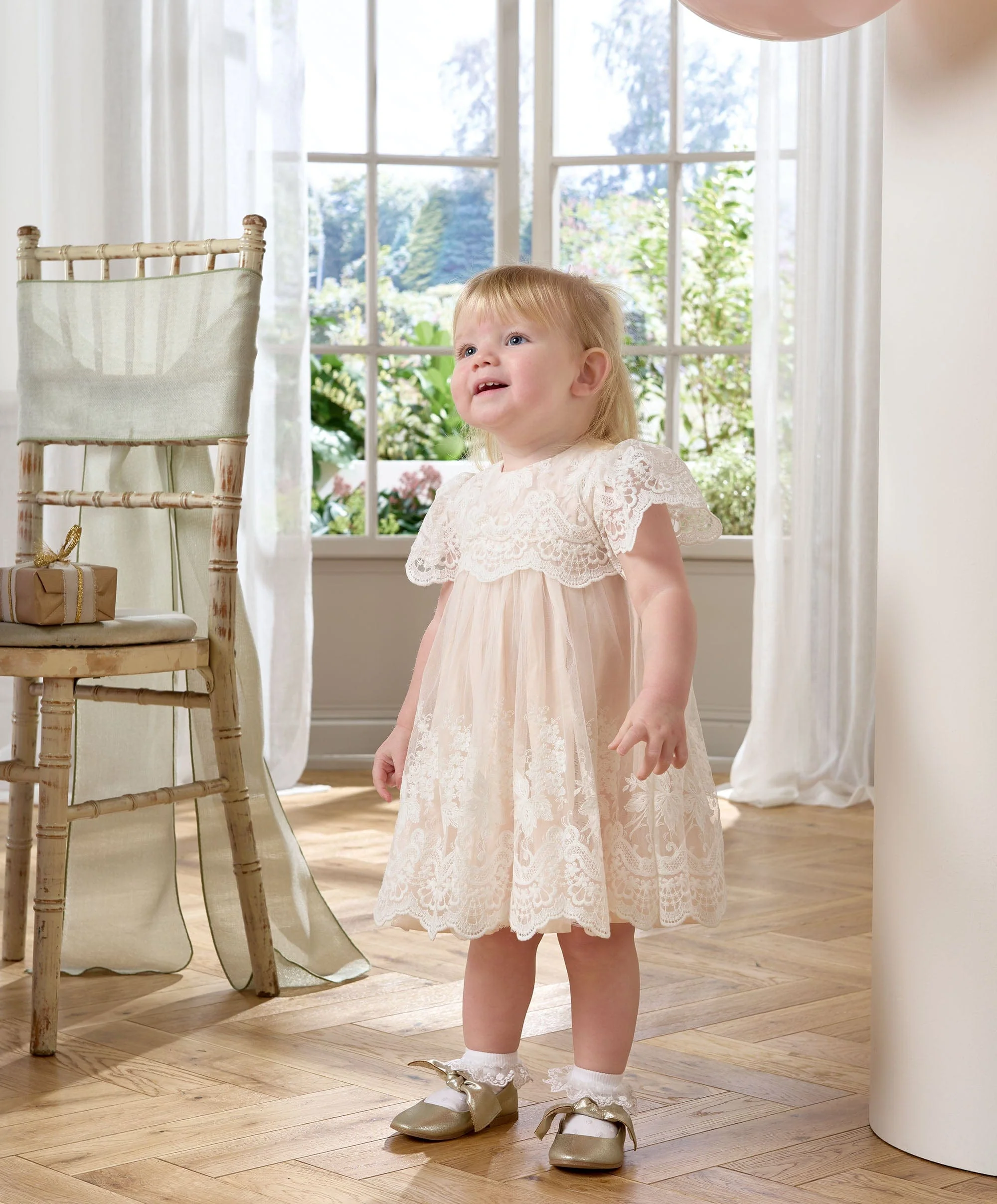 Lace Frill Sleeve Dress - Image 2