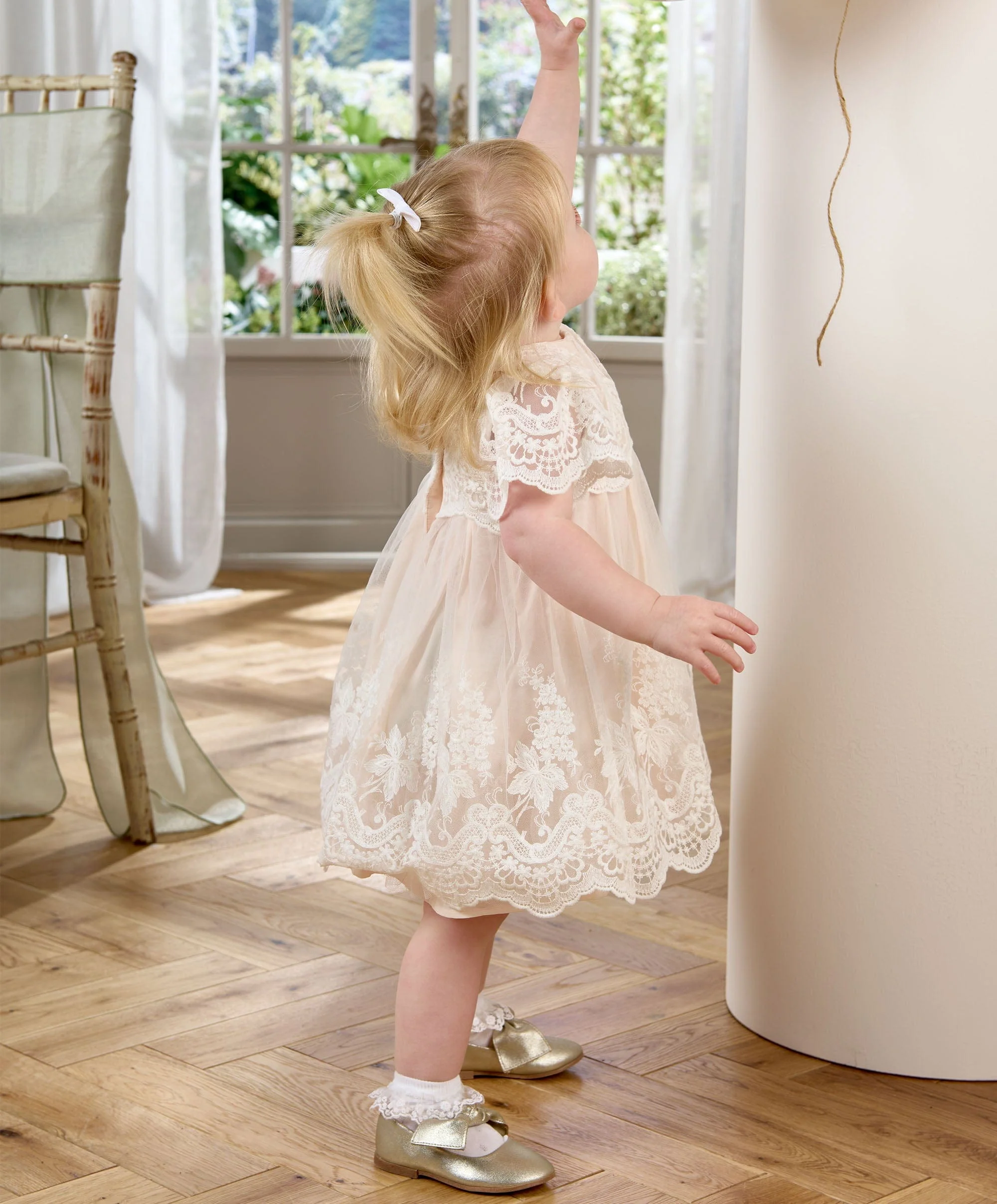 Lace Frill Sleeve Dress - Image 4