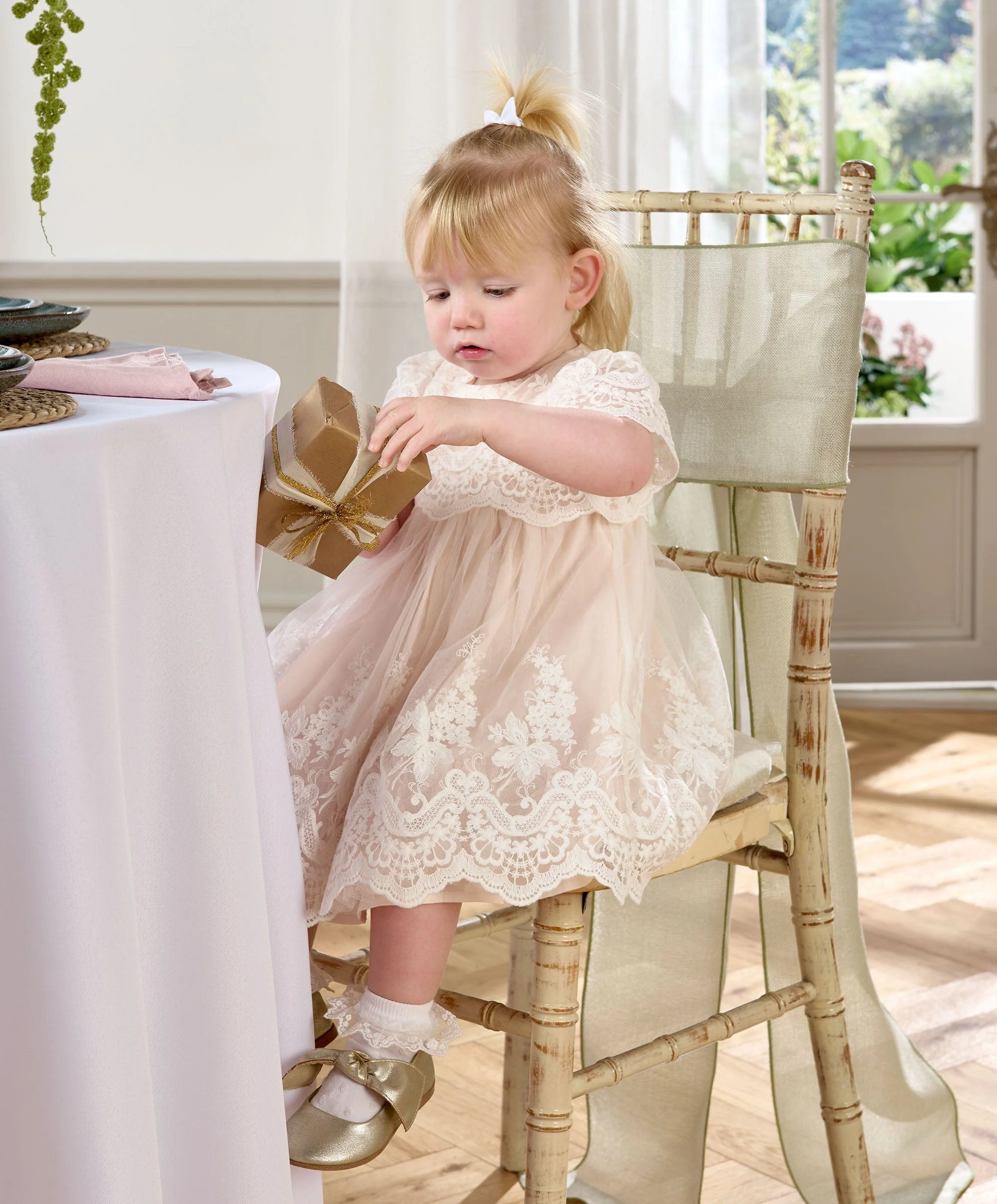 Lace Frill Sleeve Dress - Image 5