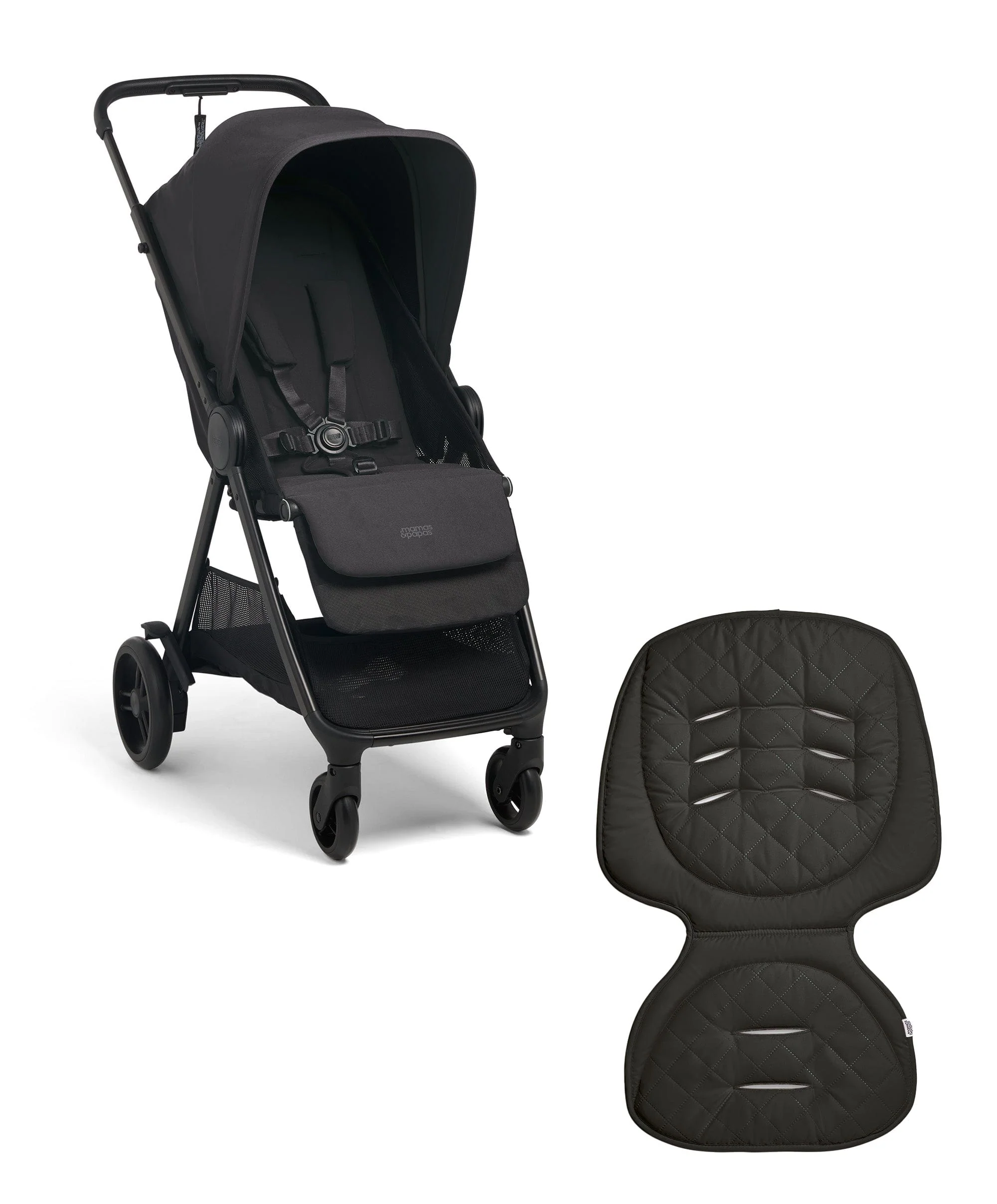 Libro Stroller Bundle with Quilted Memory Foam Liner (2 Piece)– Liquorice/Graphite