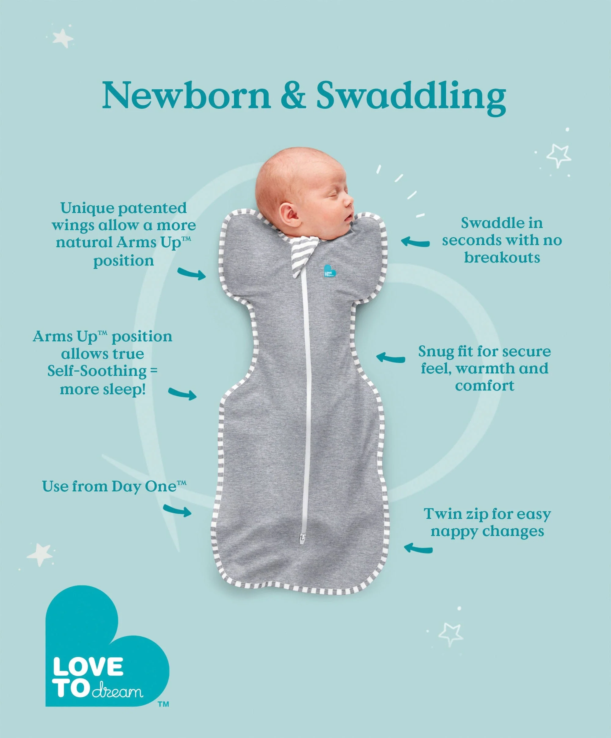 Love to Dream Swaddle Up™ (2.5 Tog) - White Dreamer - Image 13