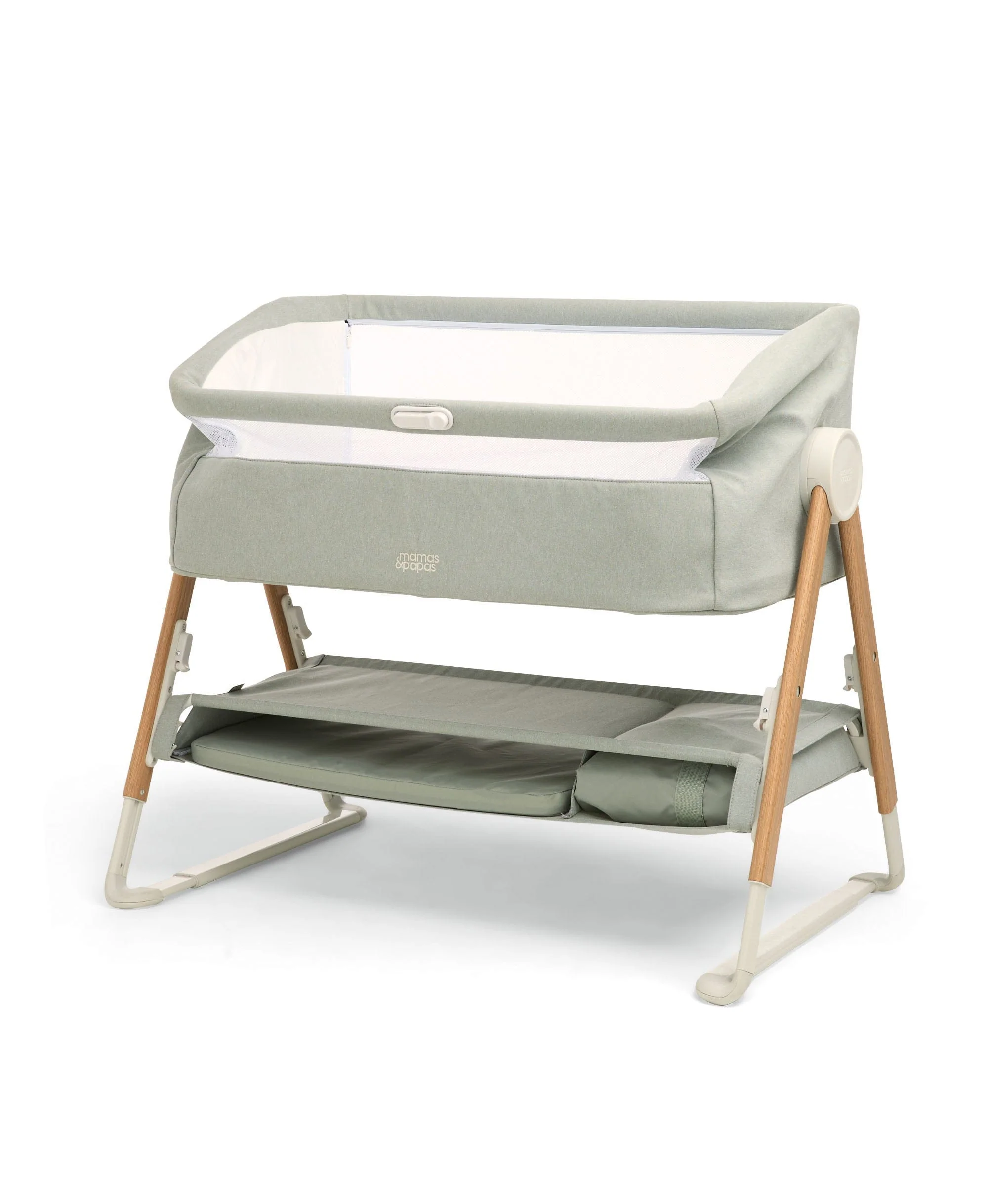 Lua Bedside Crib and Sheet Bundle - Sage/White - Image 4