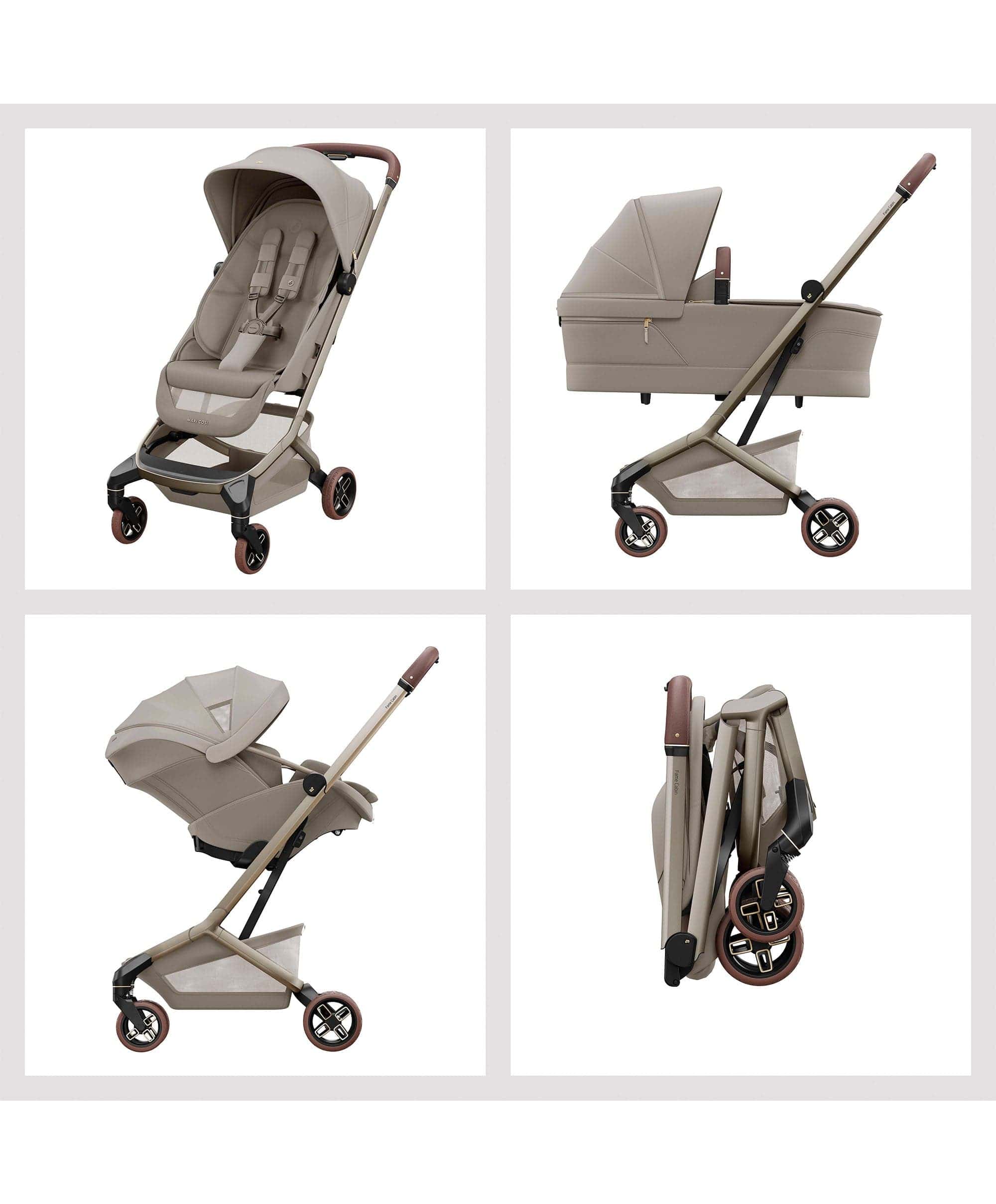 Maxi-Cosi Fame Cabin Pushchair Bundle with Maxi-Cosi Coral Slide Pro Car Seat & Base (5 Pieces) - Sapphire Sand - Image 4