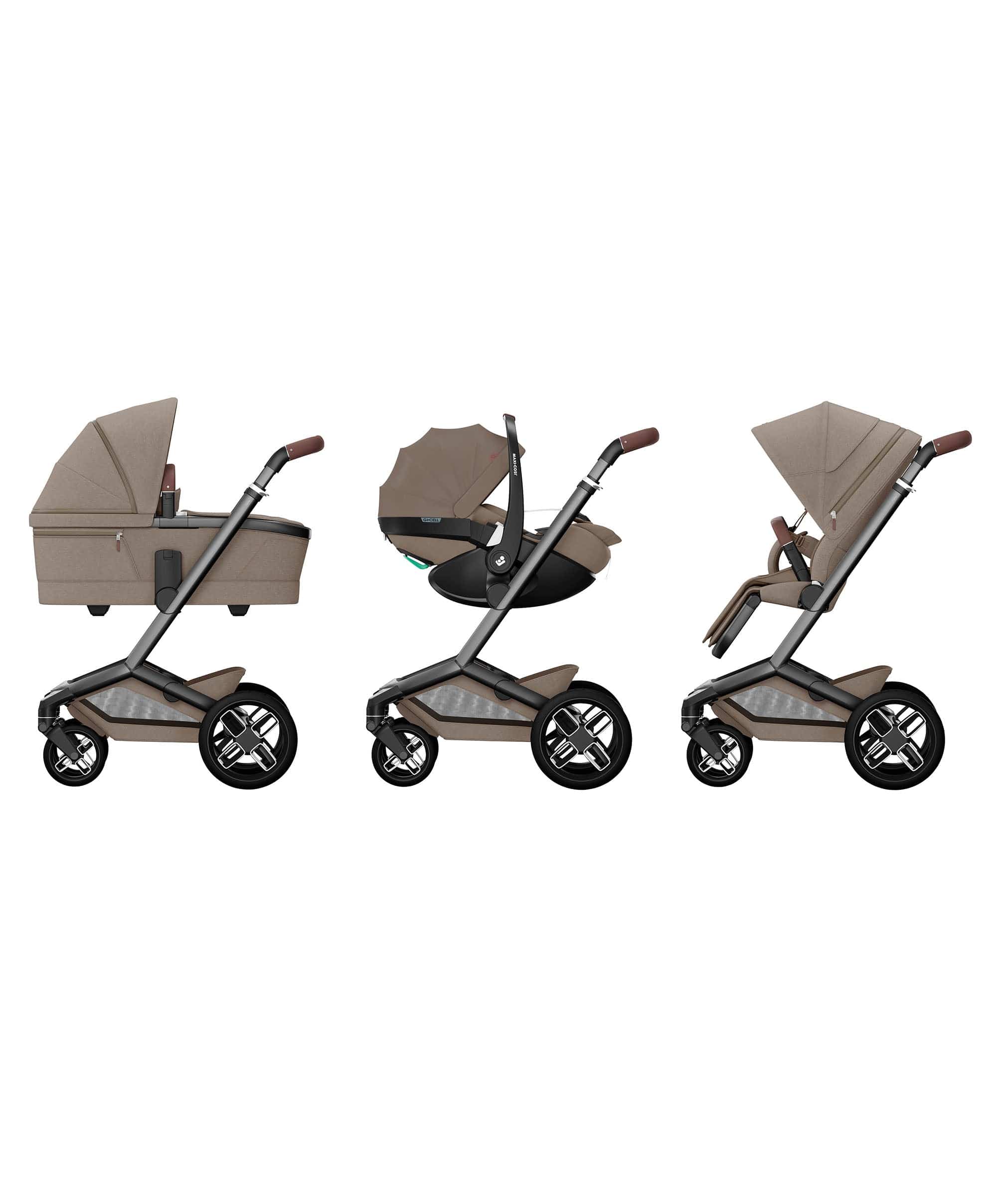 Maxi Cosi Fame Pushchair Bundle with Pebble 360 Pro² Car Seat (9 Pieces) - Truffle with Black Wheels - Image 2