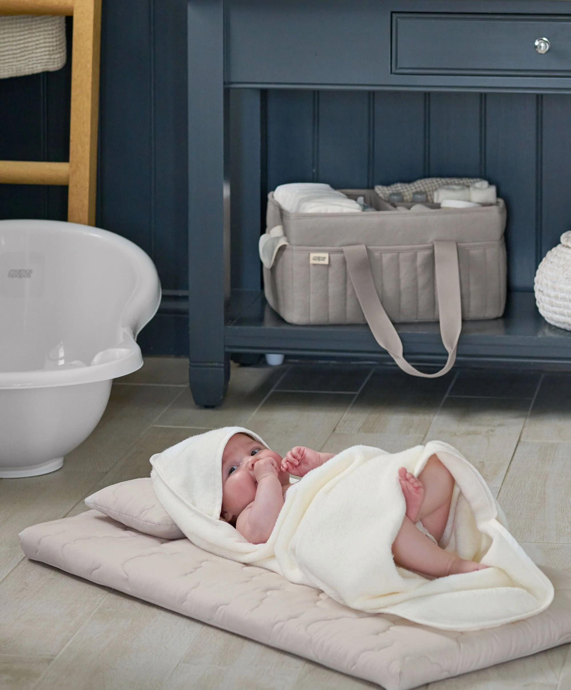 Nappy Caddy - Soft Grey Waffle - Image 4